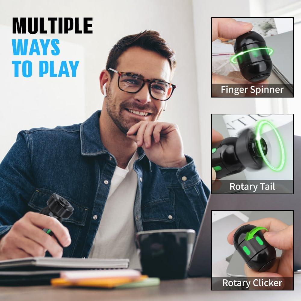 Fidget Spinner Dilabnba 2 en 1 con Luz - Negro