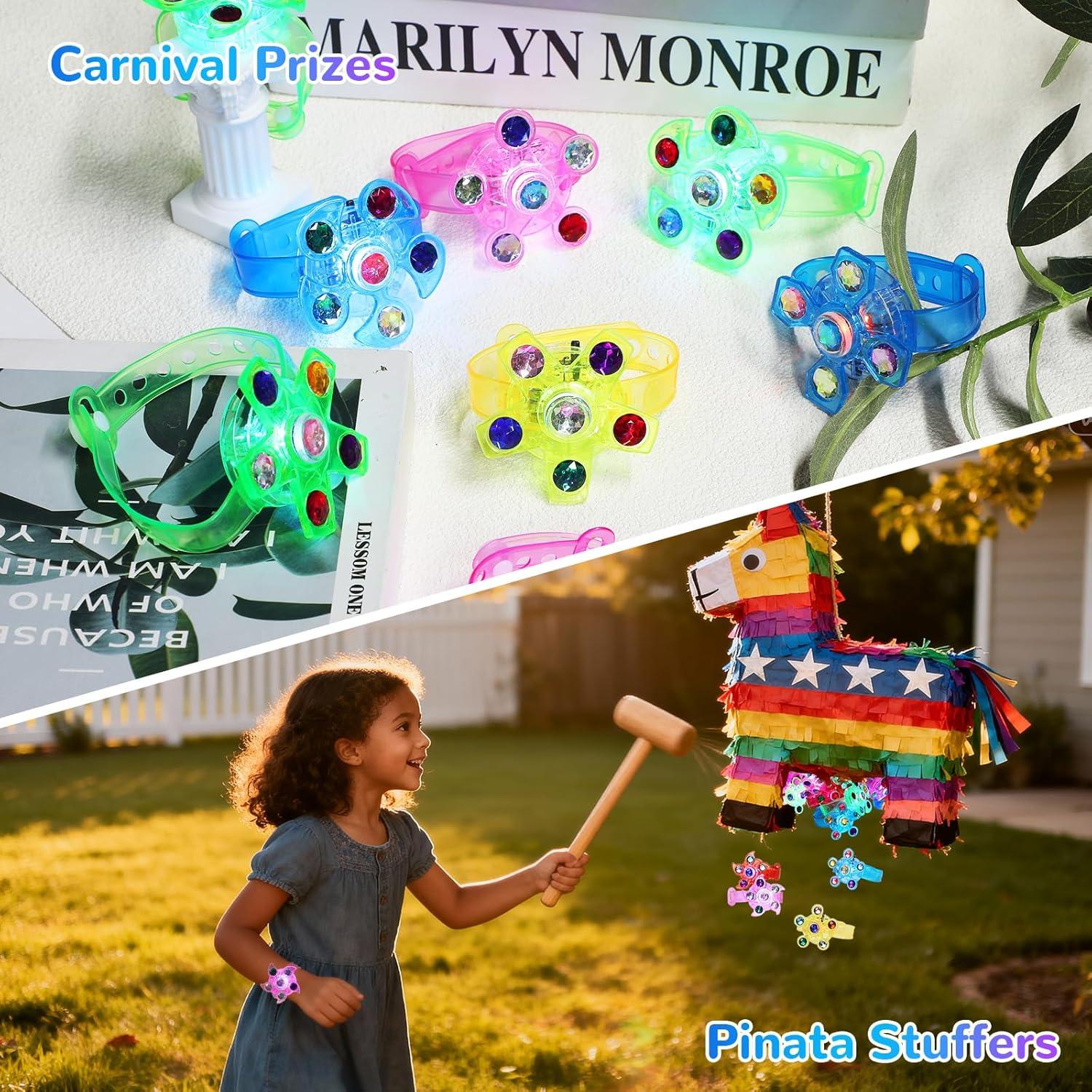 Paquete de 32 Pulseras LED Iluminadas para Niños - Wellvo