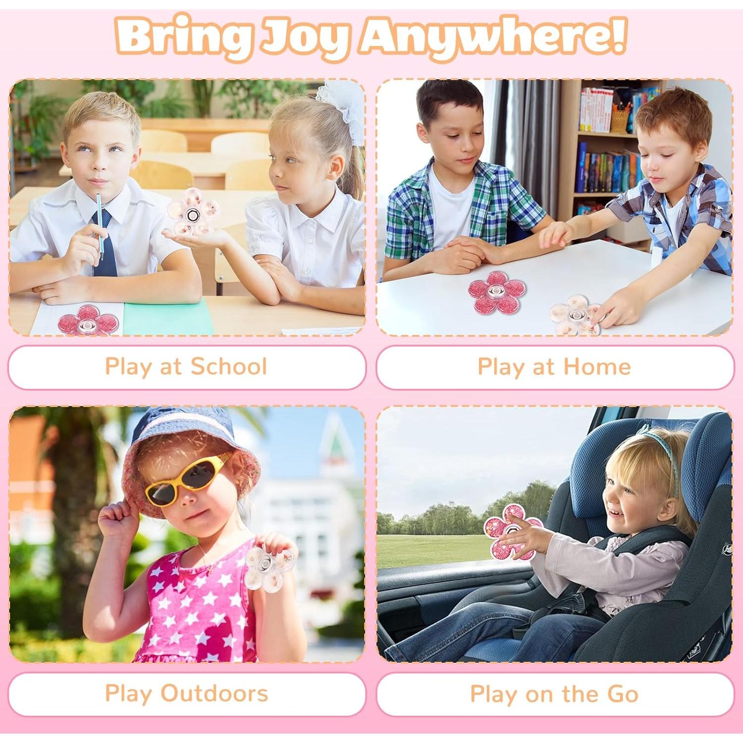 Paquete de 2 Fidget Spinners ZEZUCUN con Líquido Brillante