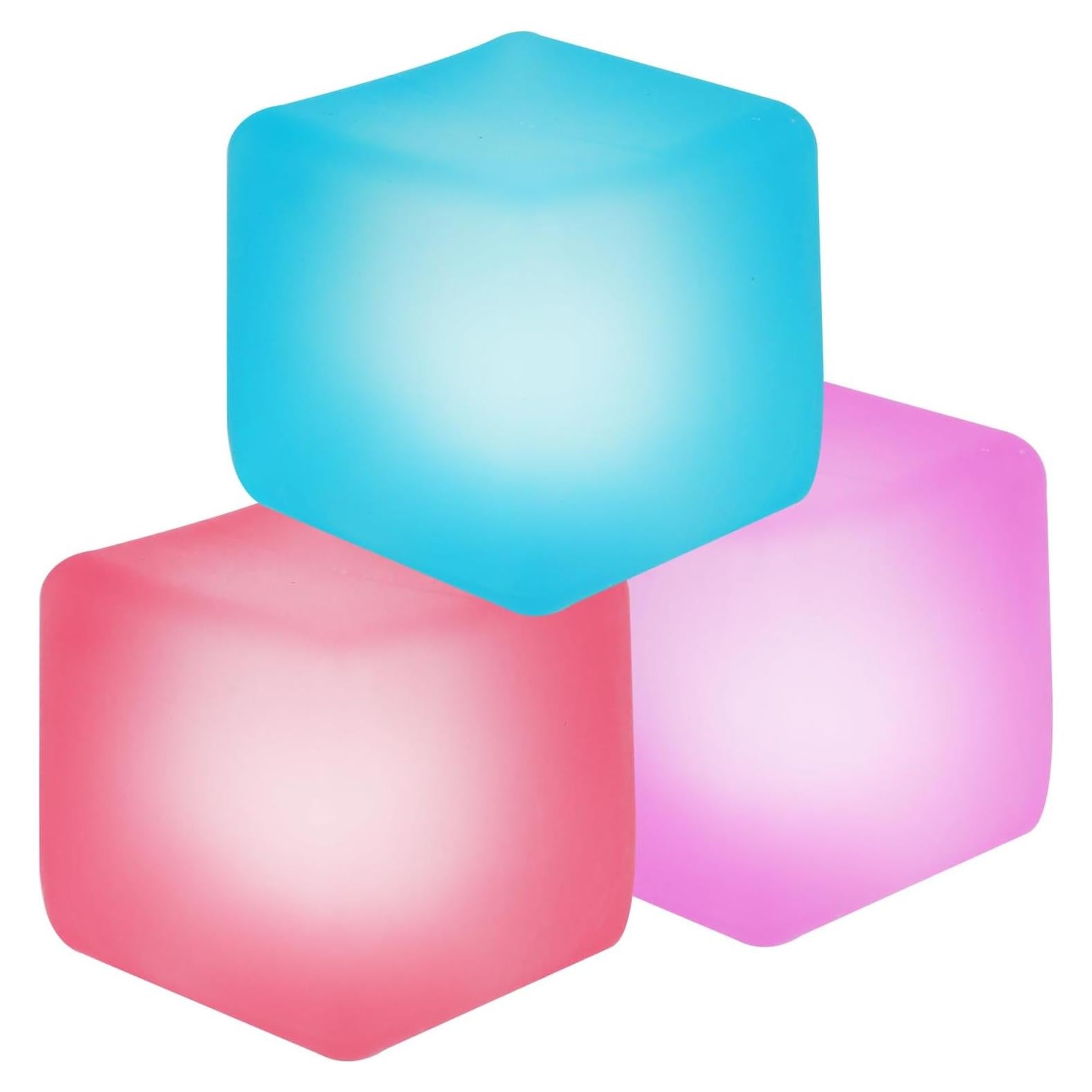 Set de 3 Cubos Antiestrés Gigantes Bitsfun 6 cm para Alivio