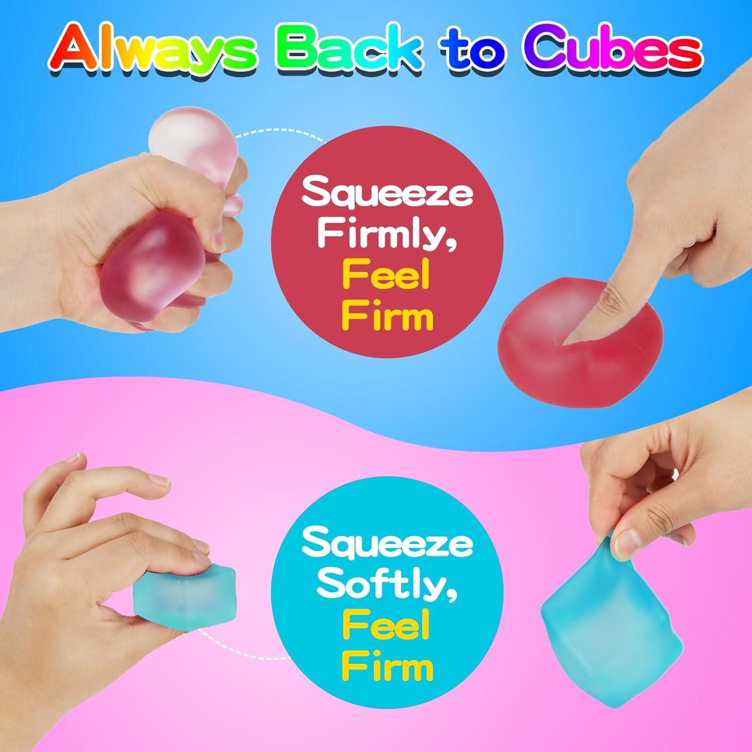 Set de 3 Cubos Antiestrés Gigantes Bitsfun 6 cm para Alivio