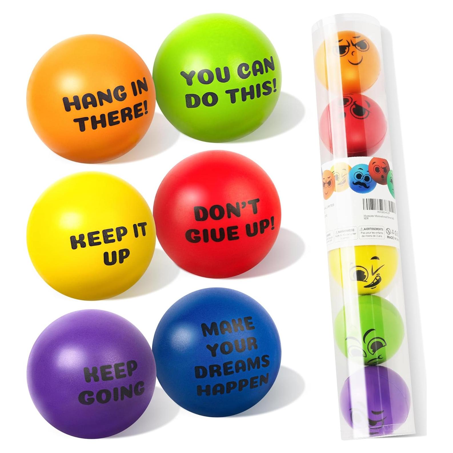 Set de 6 Pelotas de Estrés Motivacionales Homotte 6.3 cm