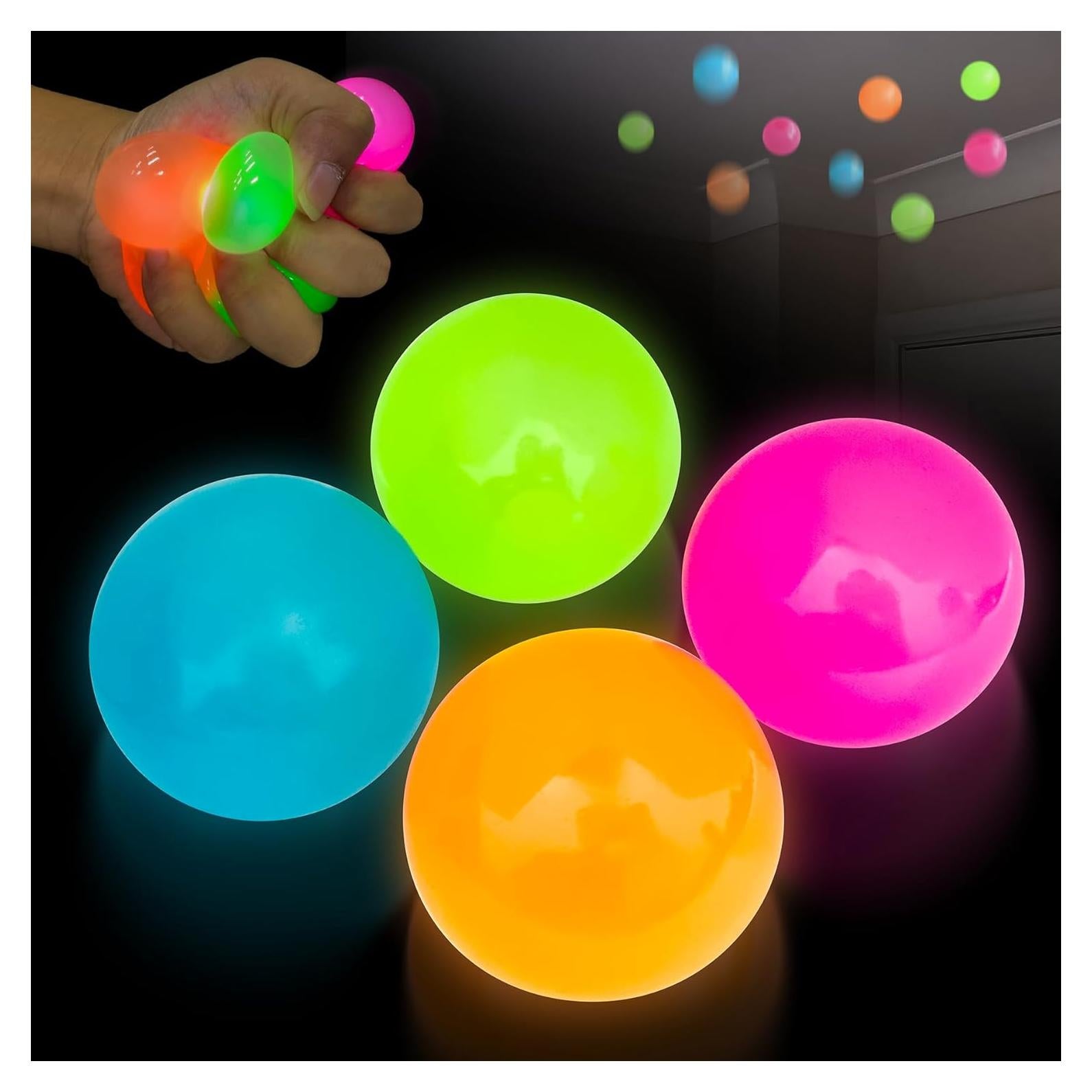 4 Pelotas Antiestrés Brillantes Chgfs - Juguetes Sensitivos