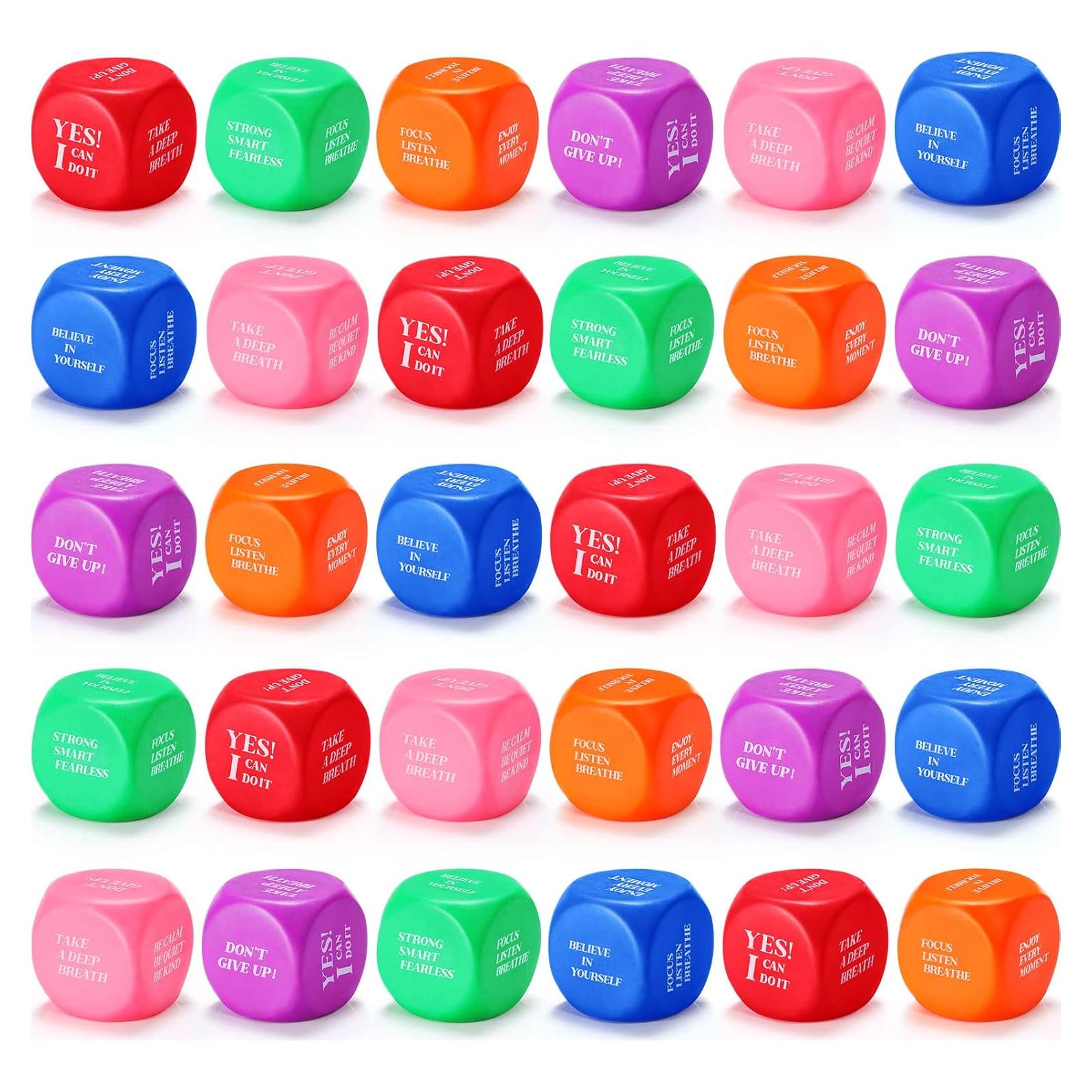 30 Pelotas de Estrés Motivacionales Jerify - Cubos de Espuma