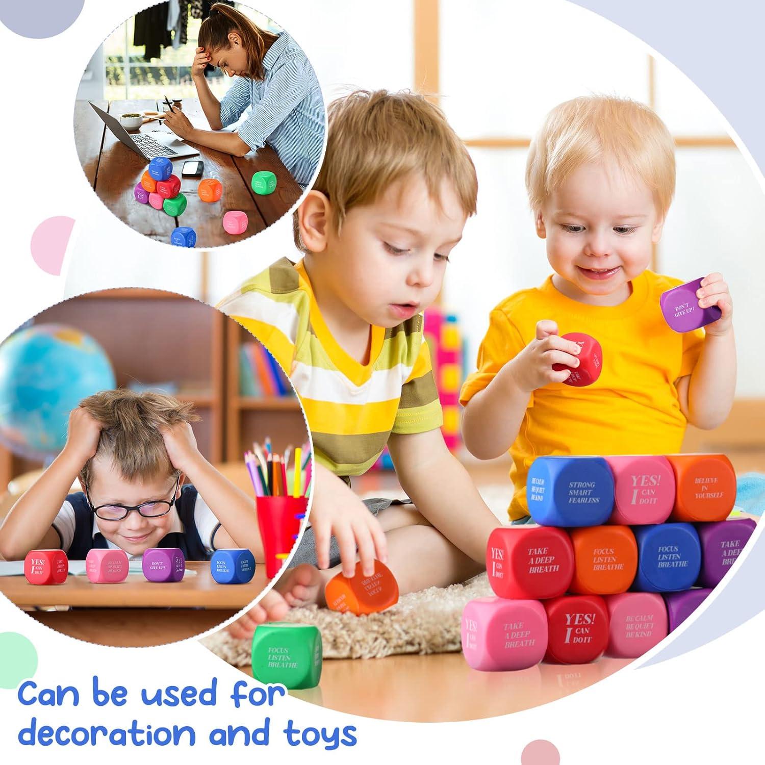 30 Pelotas de Estrés Motivacionales Jerify - Cubos de Espuma