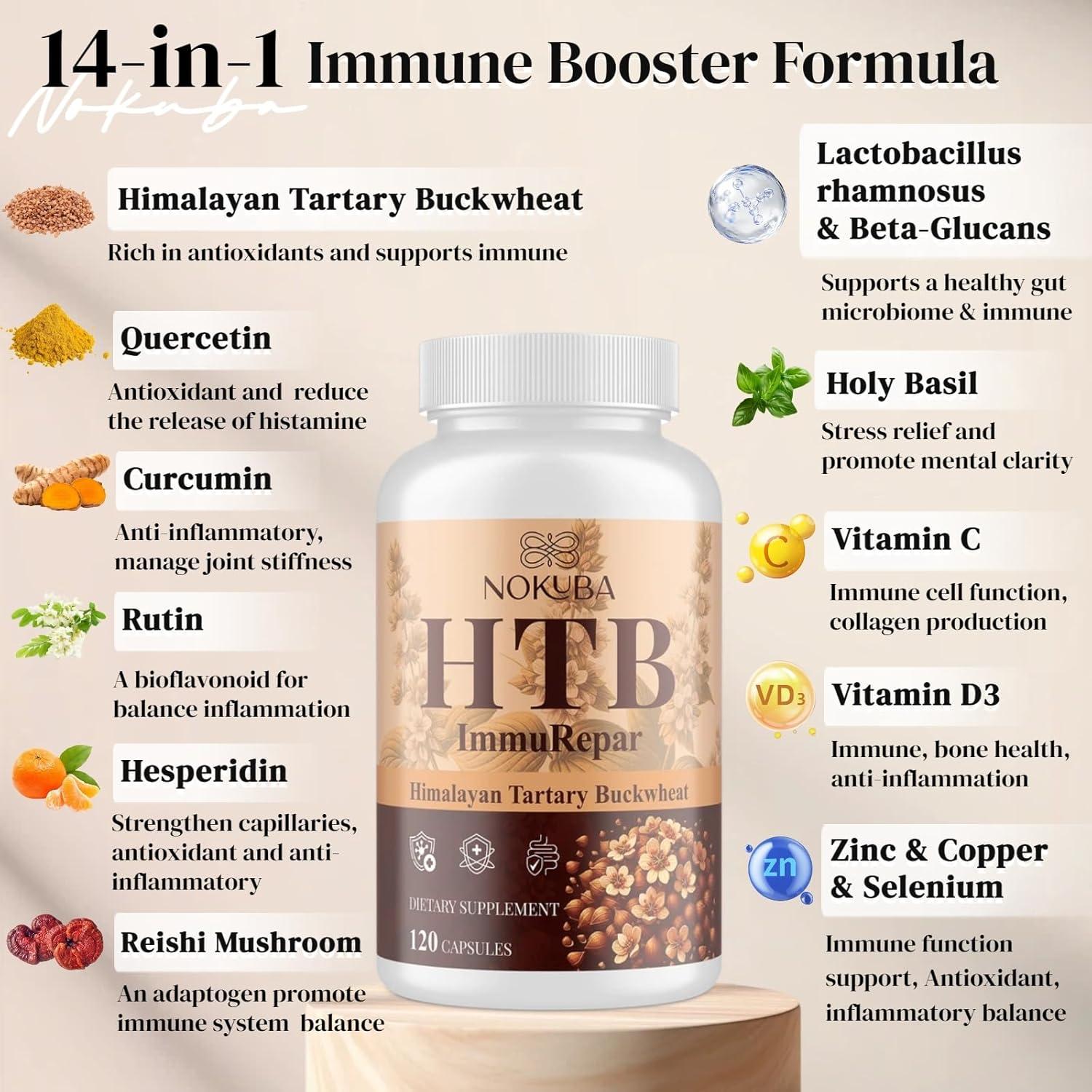Suplemento Inmunológico Nokuba con Quercetina y Zinc - 120 Cápsulas