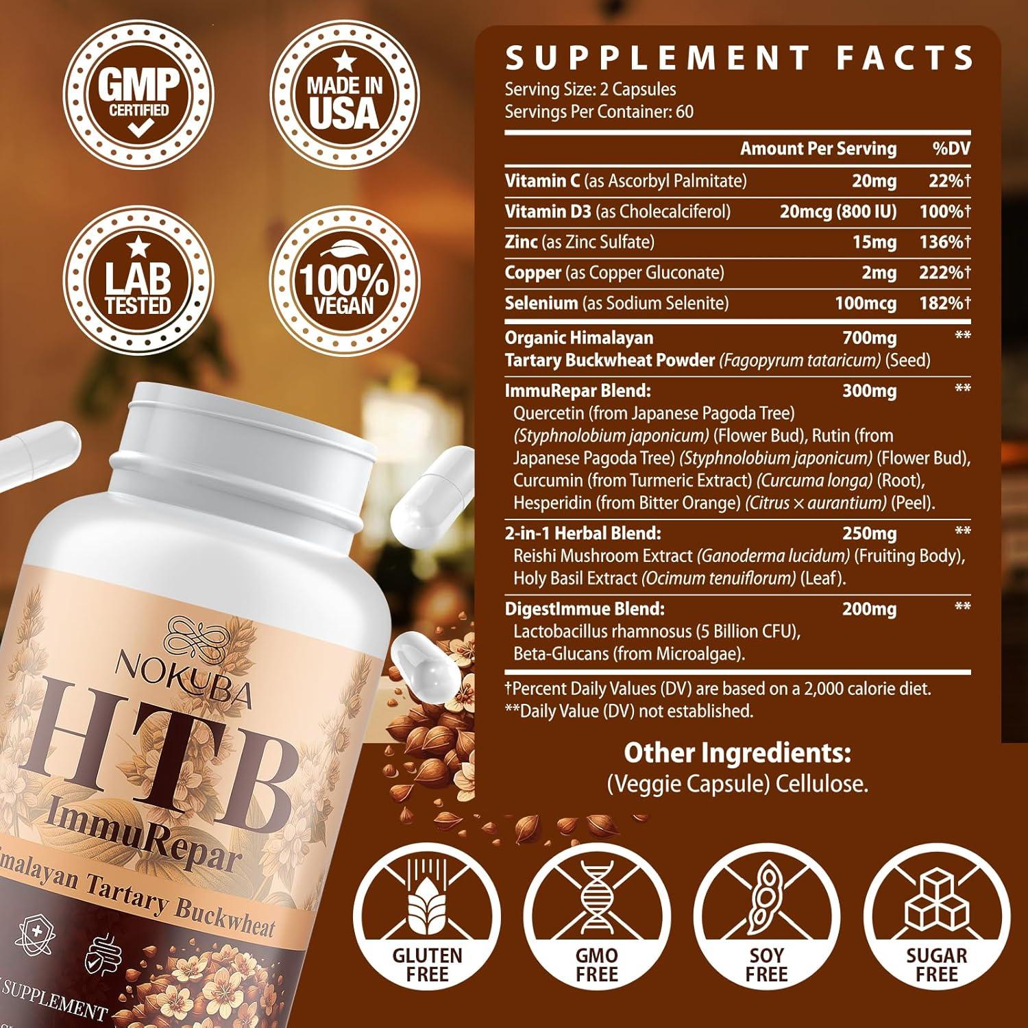 Suplemento Inmunológico Nokuba con Quercetina y Zinc - 120 Cápsulas