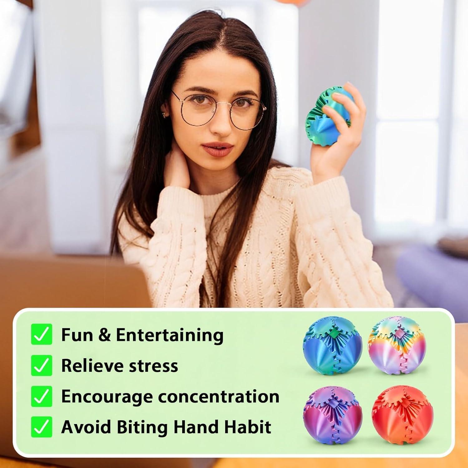 Set de 4 Juguetes Antiestrés Gear Ball Sybedu Multicolor