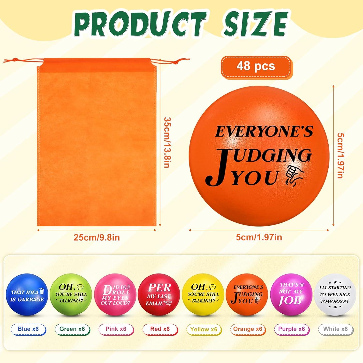 48 Pelotas de Estrés Motivacionales Syhood - 5 cm - 8 Colores