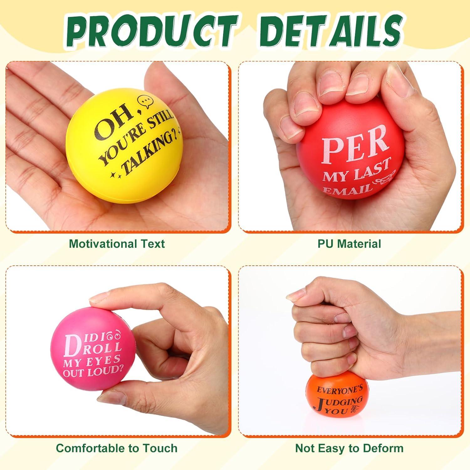 48 Pelotas de Estrés Motivacionales Syhood - 5 cm - 8 Colores