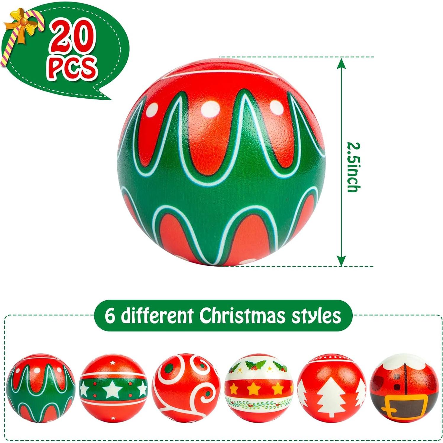 20 Pelotas Antiestrés Navidad LOVESTOWN 6.35 cm Alivio Estrés