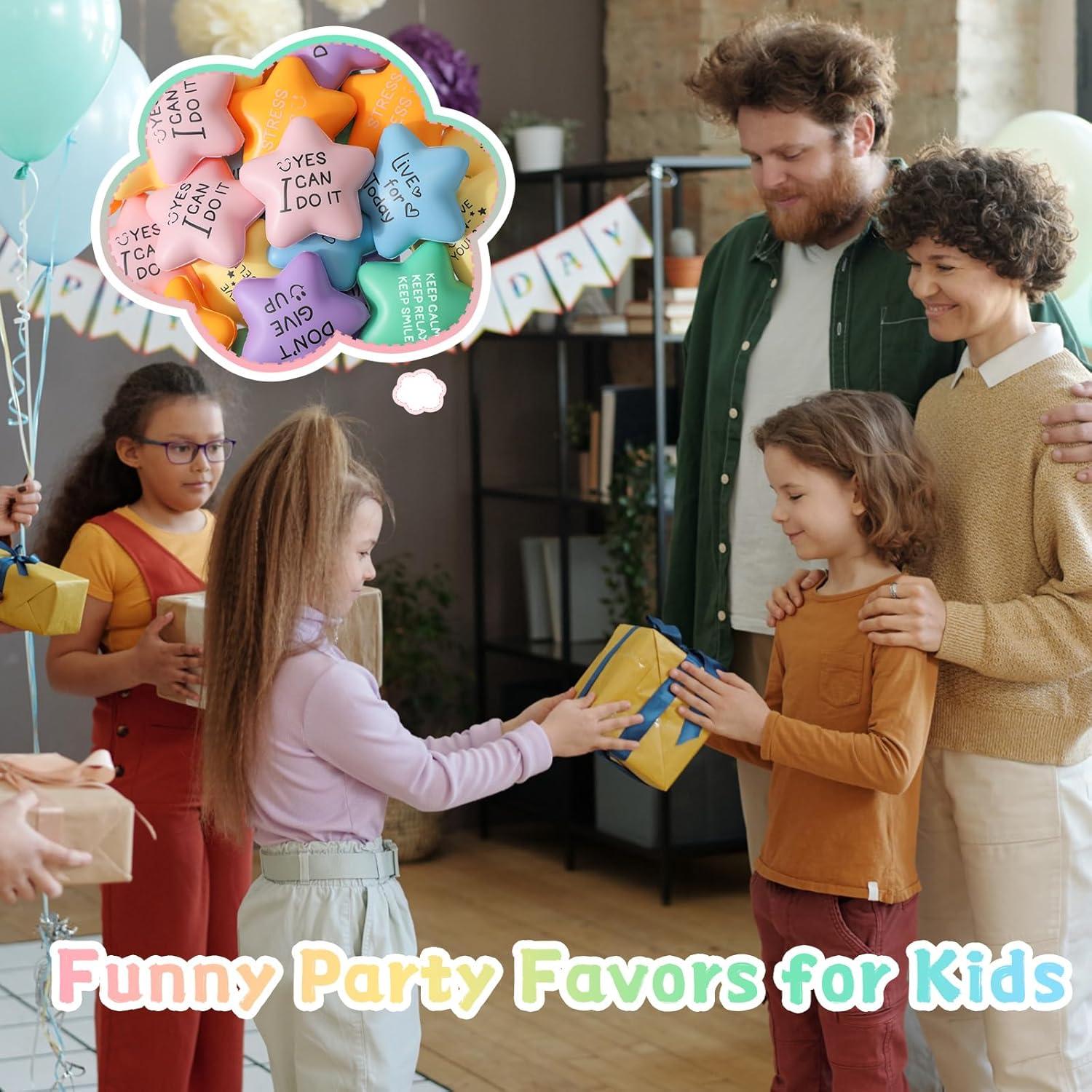 48 Pelotas Antiestrés Estrella Libima 5.5 cm Coloridas Motivacionales