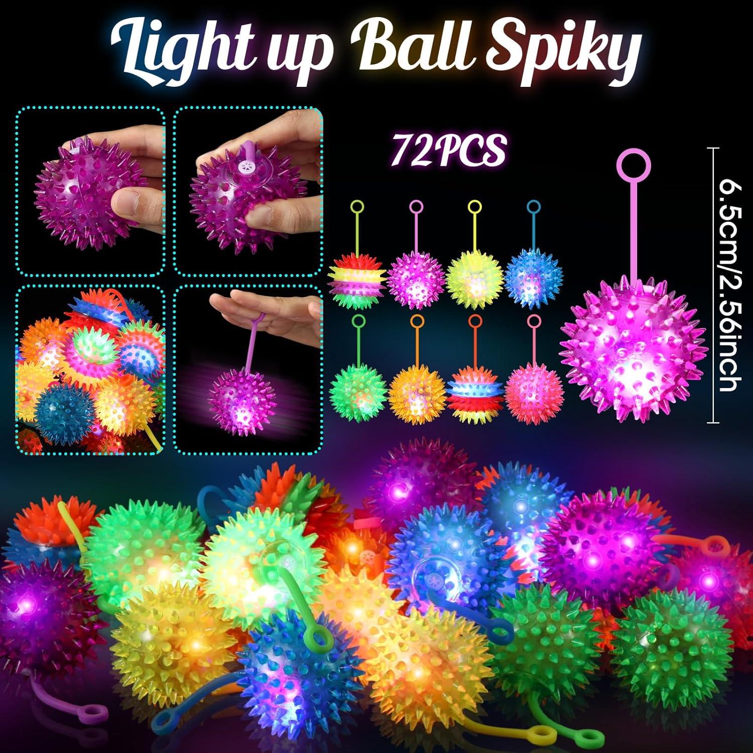 Gejoy 50 Pelotas LED Iluminadas Antiestrés 6.5 cm Multicolor
