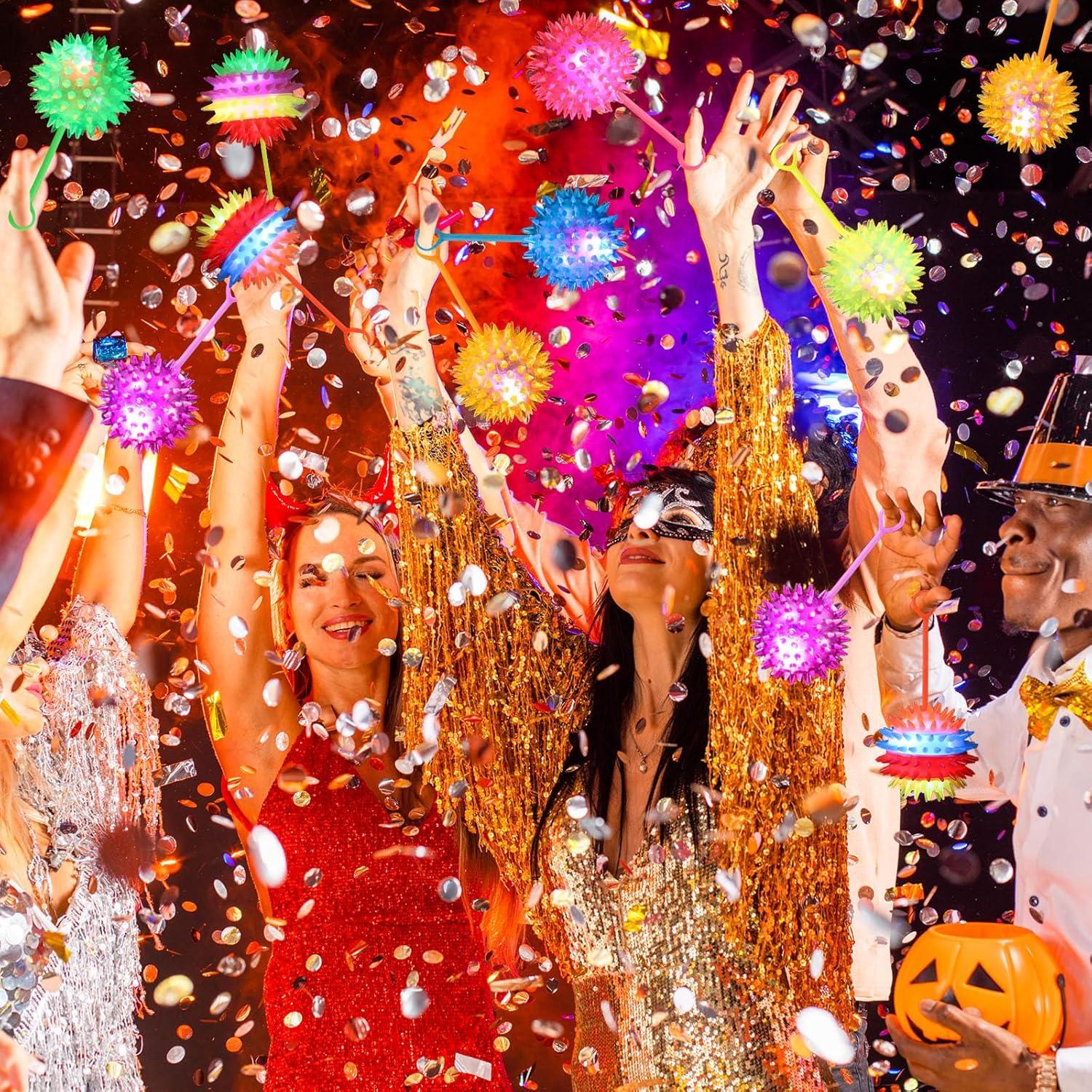 Gejoy 50 Pelotas LED Iluminadas Antiestrés 6.5 cm Multicolor