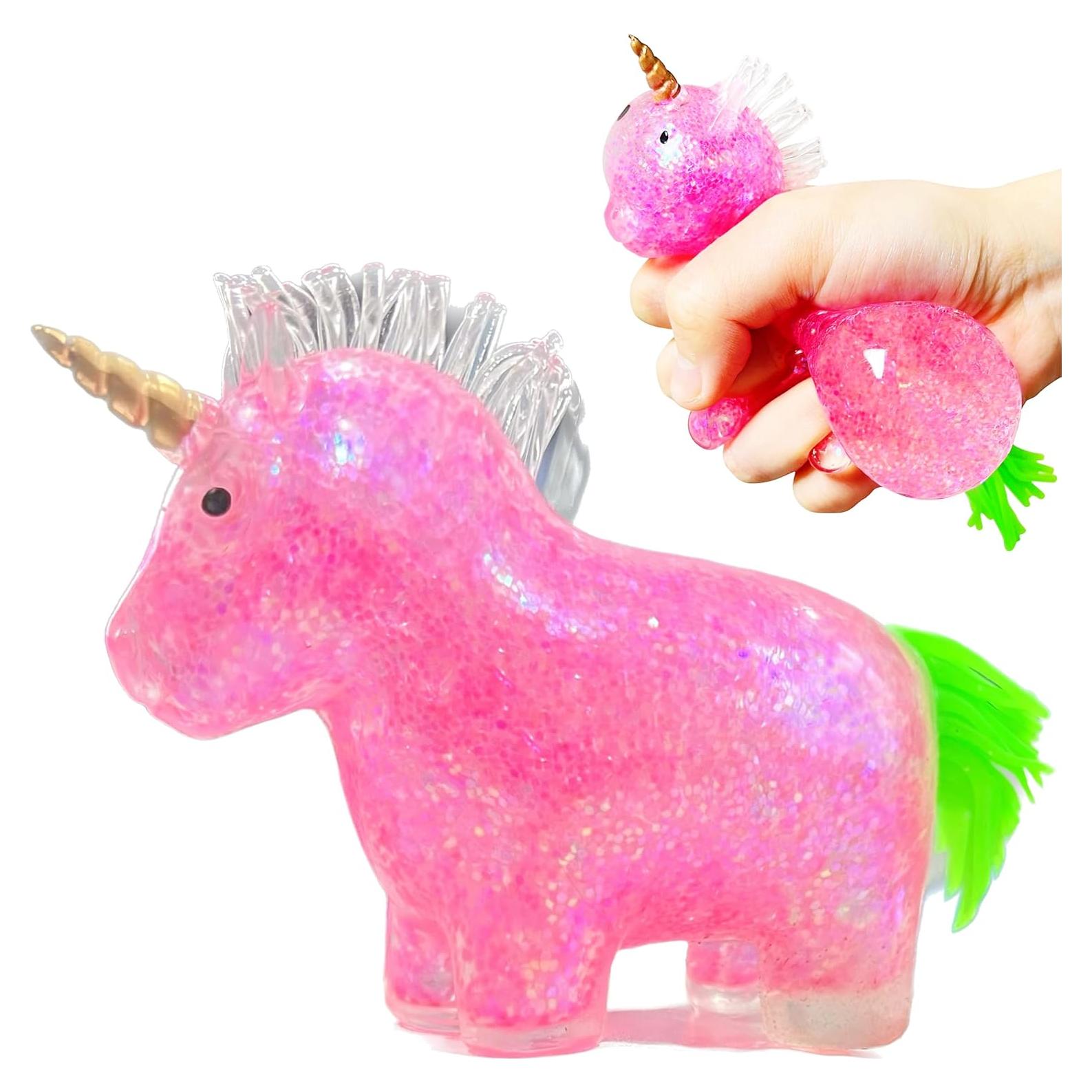 Bola Antiestrés Kawaite Unicornio Rosa - Juguete Aplastable