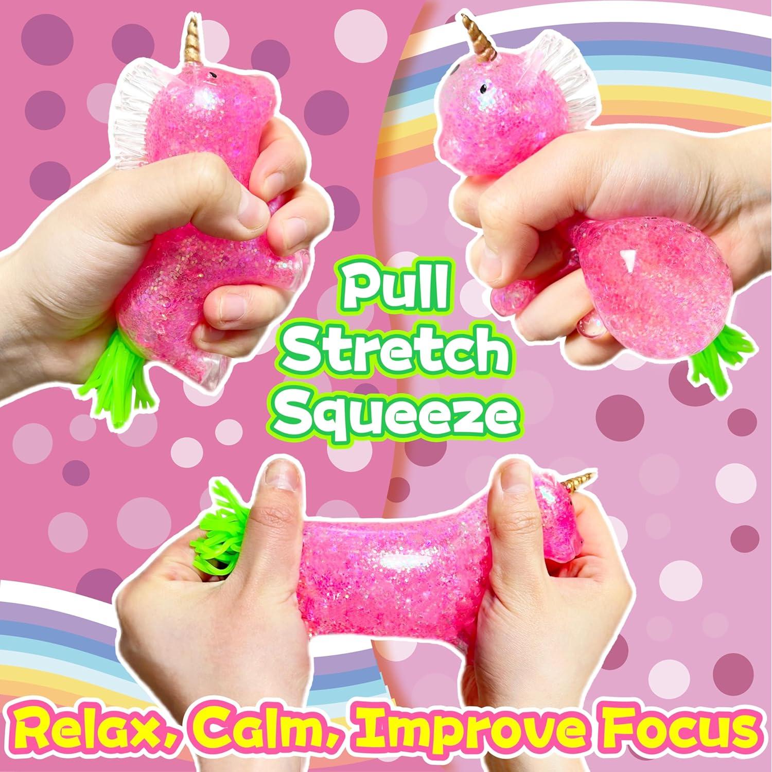 Bola Antiestrés Kawaite Unicornio Rosa - Juguete Aplastable