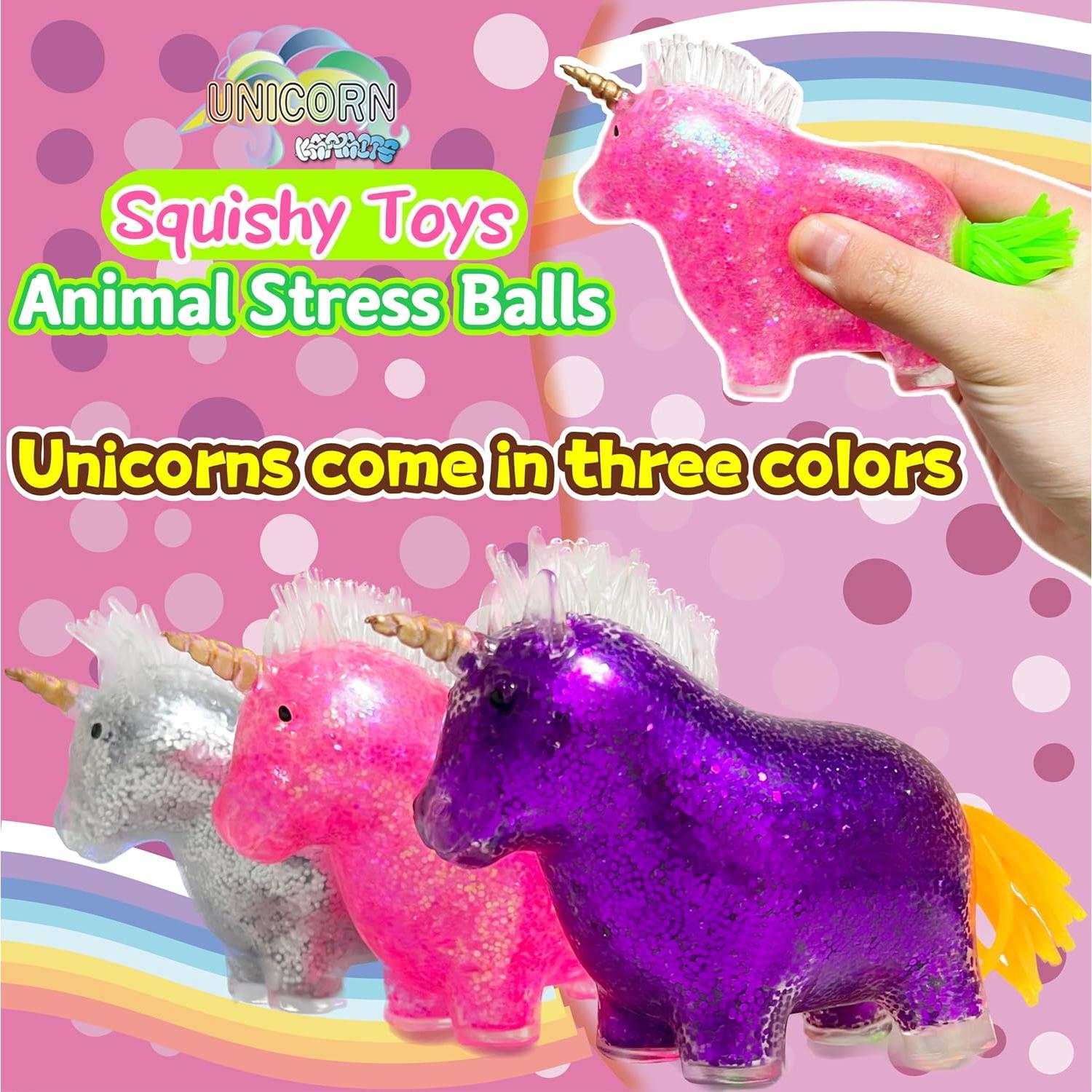 Bola Antiestrés Kawaite Unicornio Rosa - Juguete Aplastable