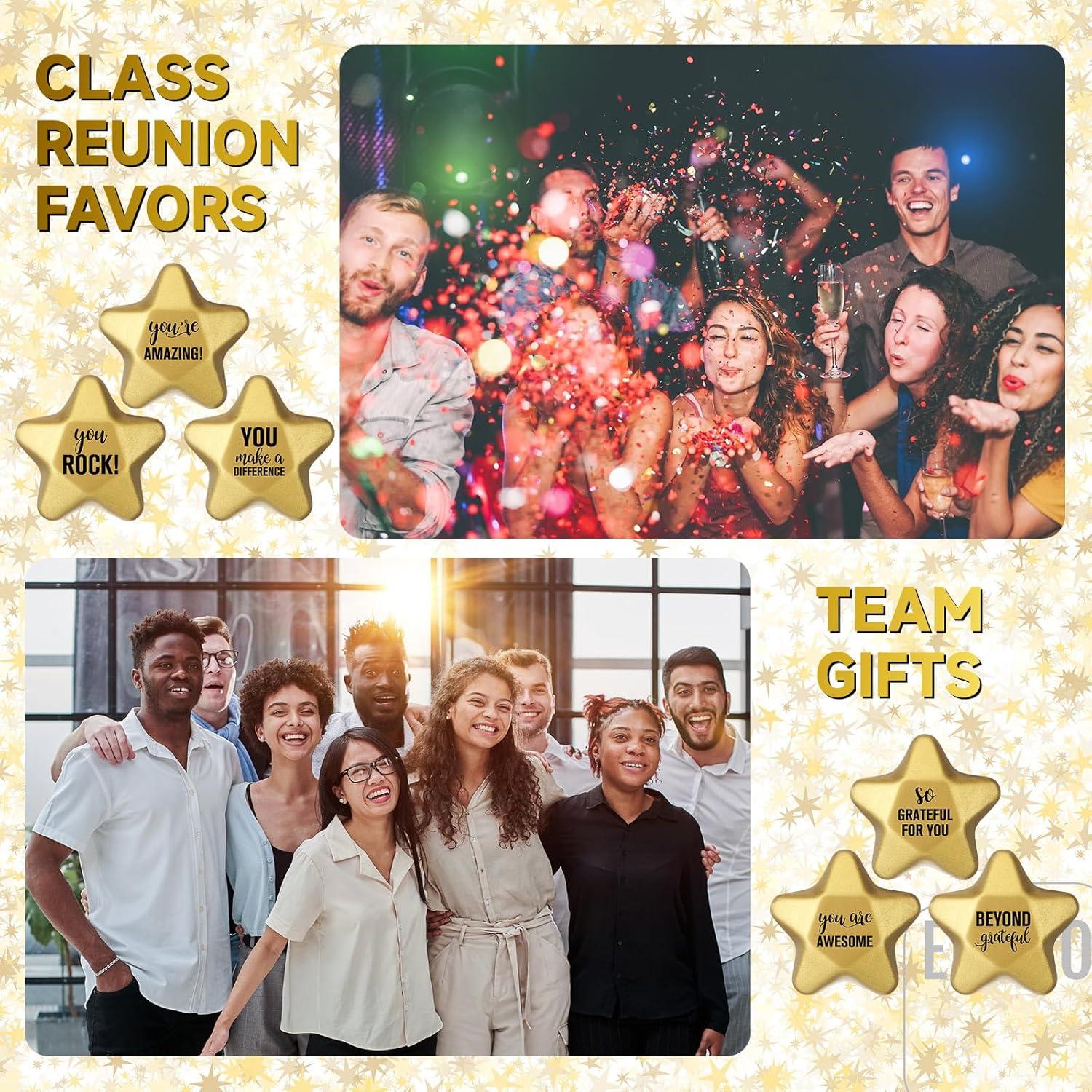 Pelotas de Estrés Deekin 36 Piezas Estrella Dorada 4 cm