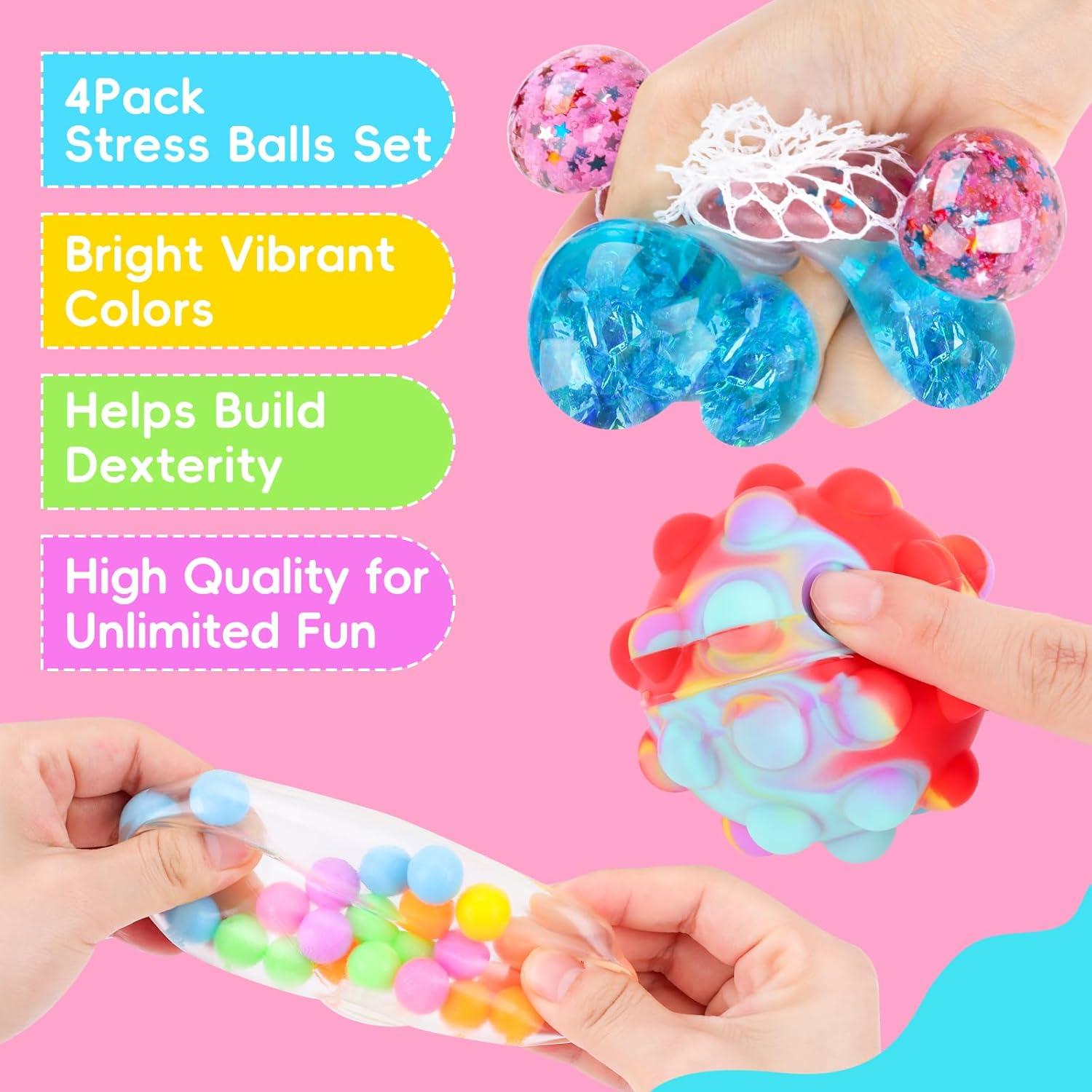 Conjunto de 4 Pelotas Antiestrés BESNEL - Juguetes Sensoriales