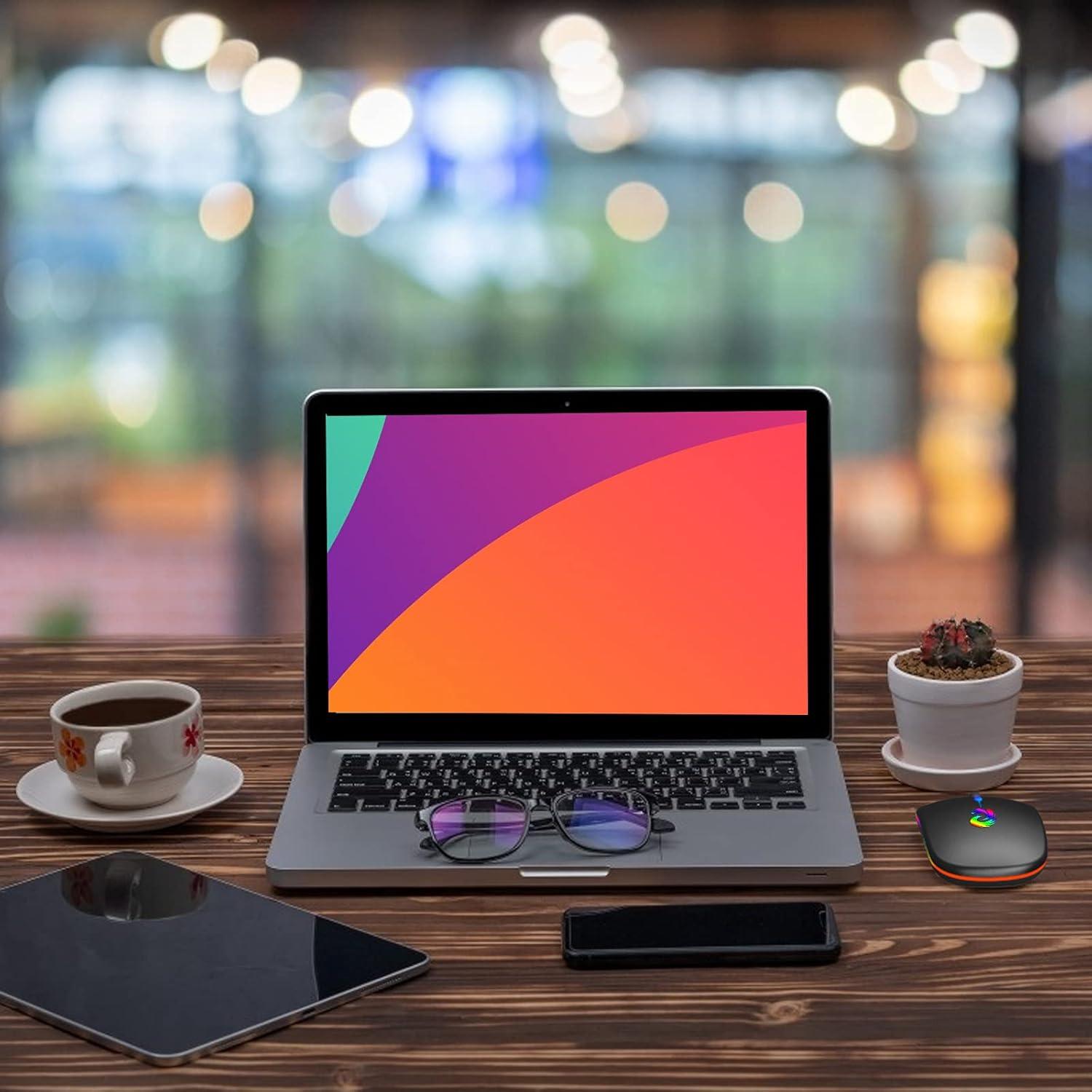 Ratón Inalámbrico LED AMZCASE Negro Recargable 500mAh 3 DPI