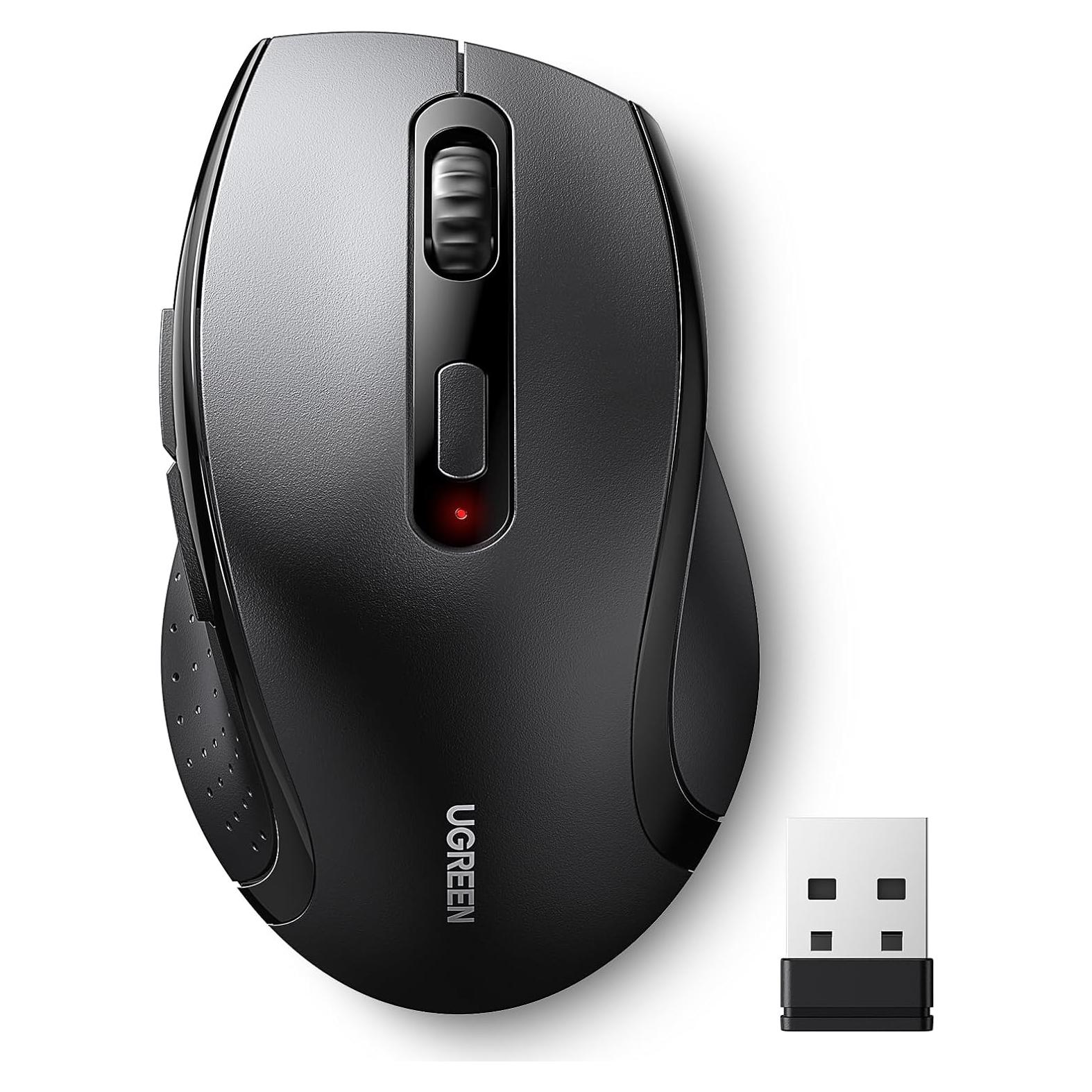 Ratón Inalámbrico Ergonómico UGREEN 2.4GHz 1600 DPI USB