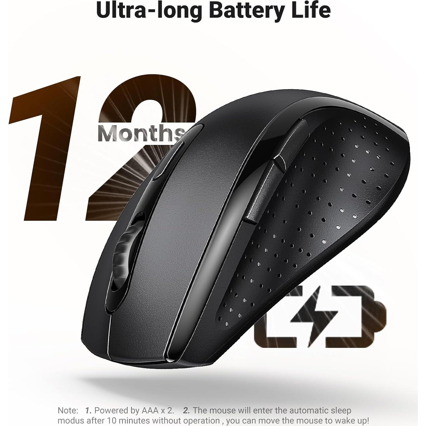 Ratón Inalámbrico Ergonómico UGREEN 2.4GHz 1600 DPI USB