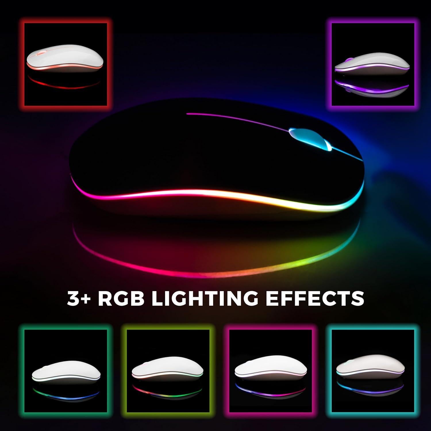 Ratón Inalámbrico Silencioso Parakeetr Recargable RGB 500mAh