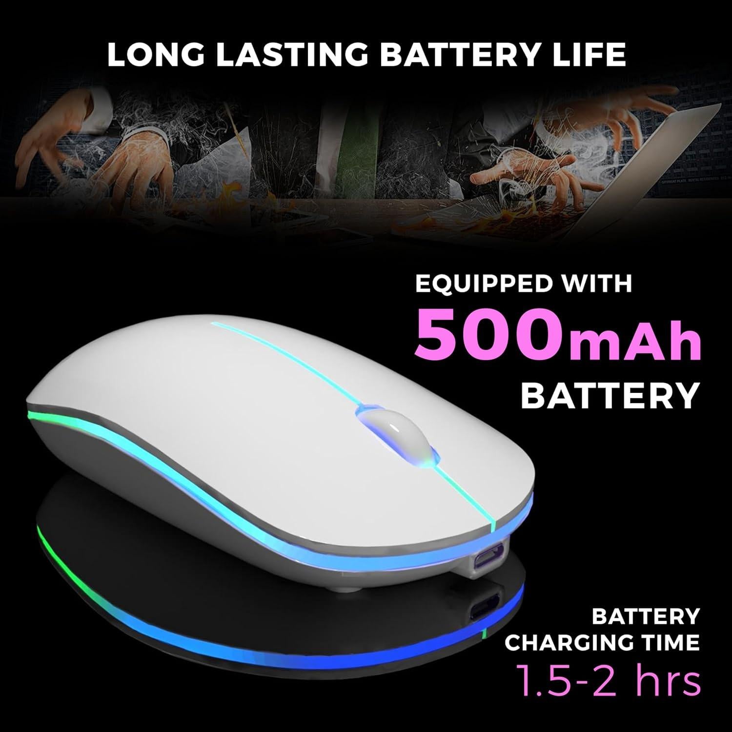 Ratón Inalámbrico Silencioso Parakeetr Recargable RGB 500mAh