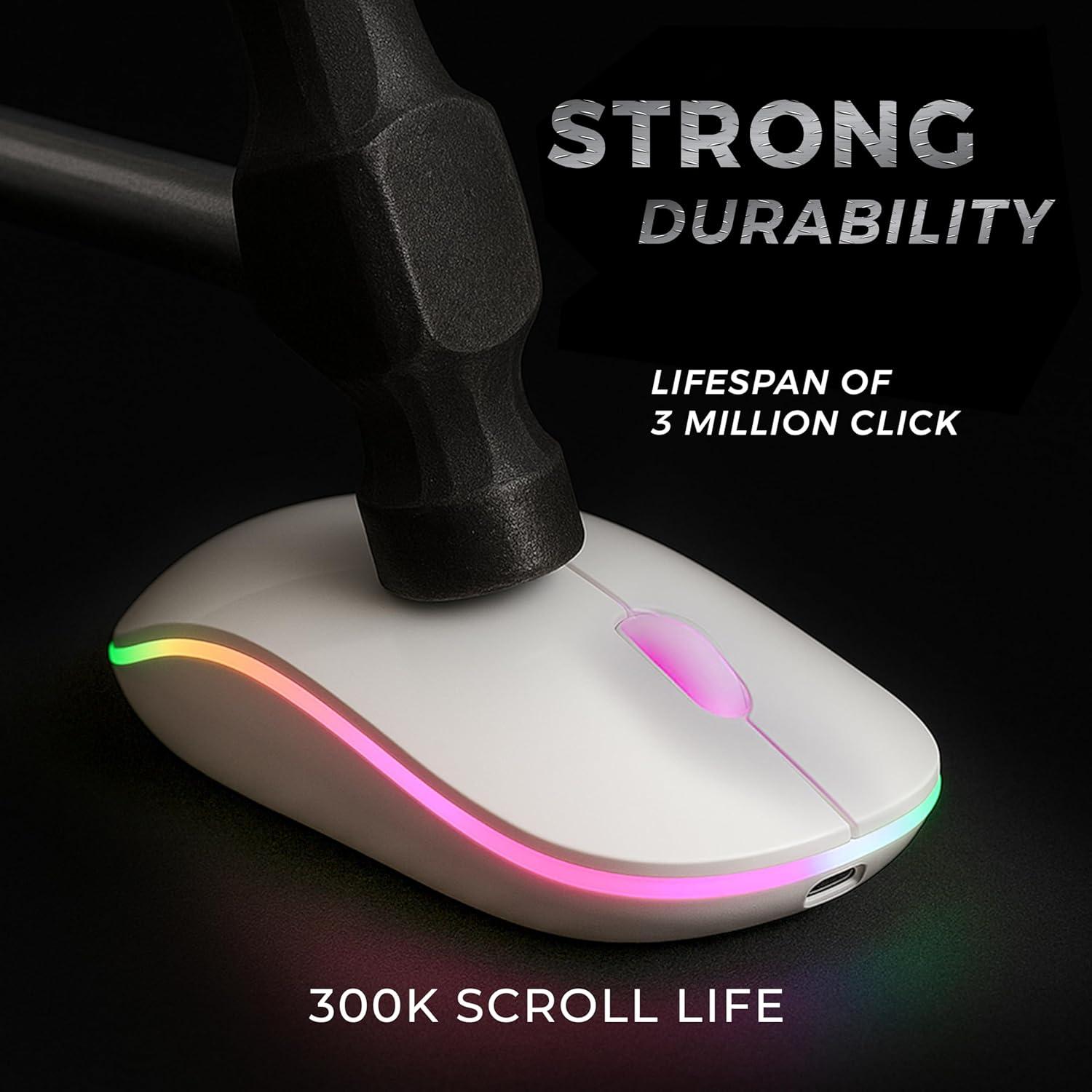 Ratón Inalámbrico Silencioso Parakeetr Recargable RGB 500mAh