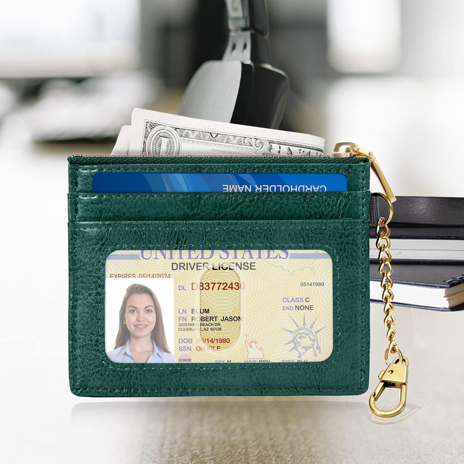 Monedero RFID SEAVILIA Verde con Llavero y Abeja para Mujeres