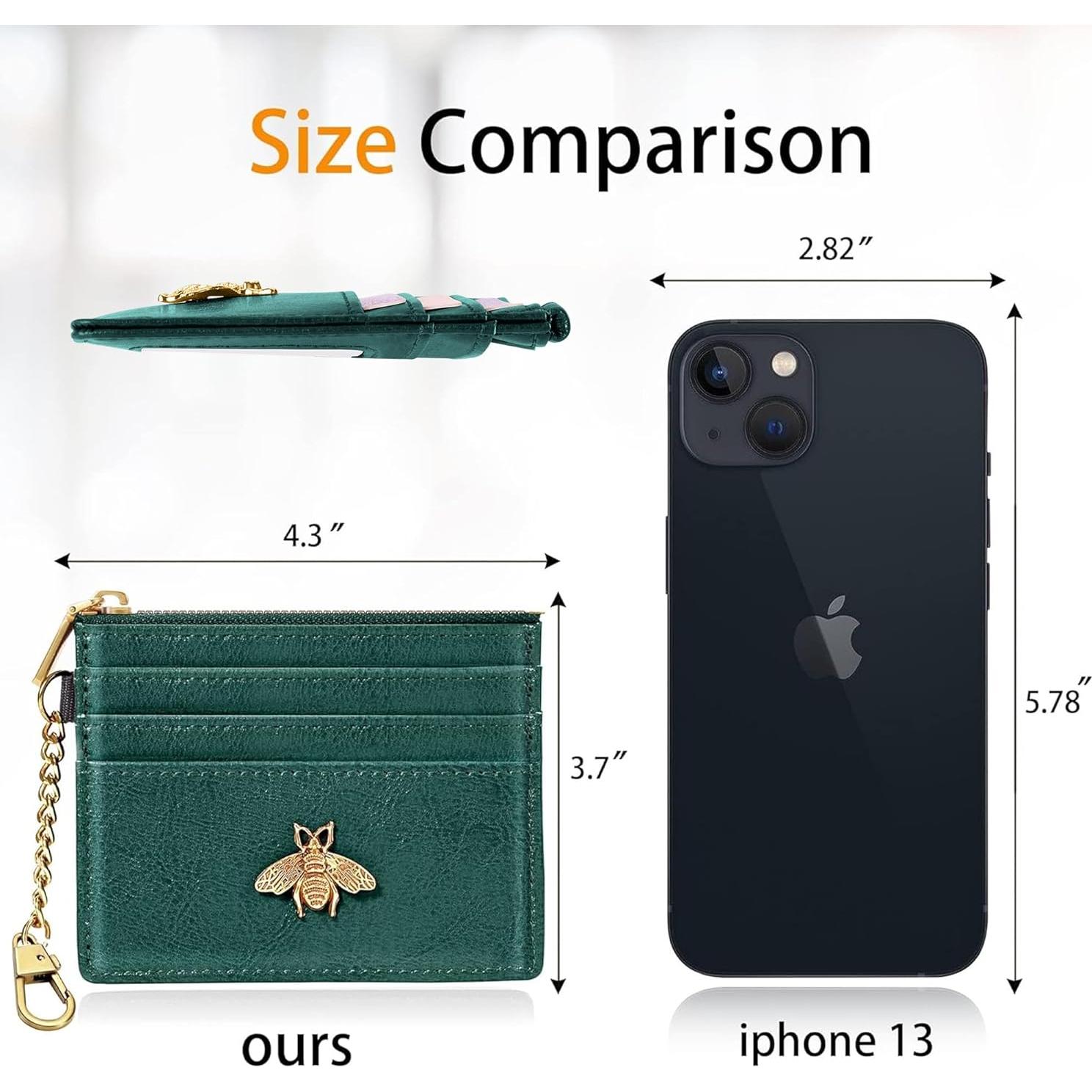 Monedero RFID SEAVILIA Verde con Llavero y Abeja para Mujeres