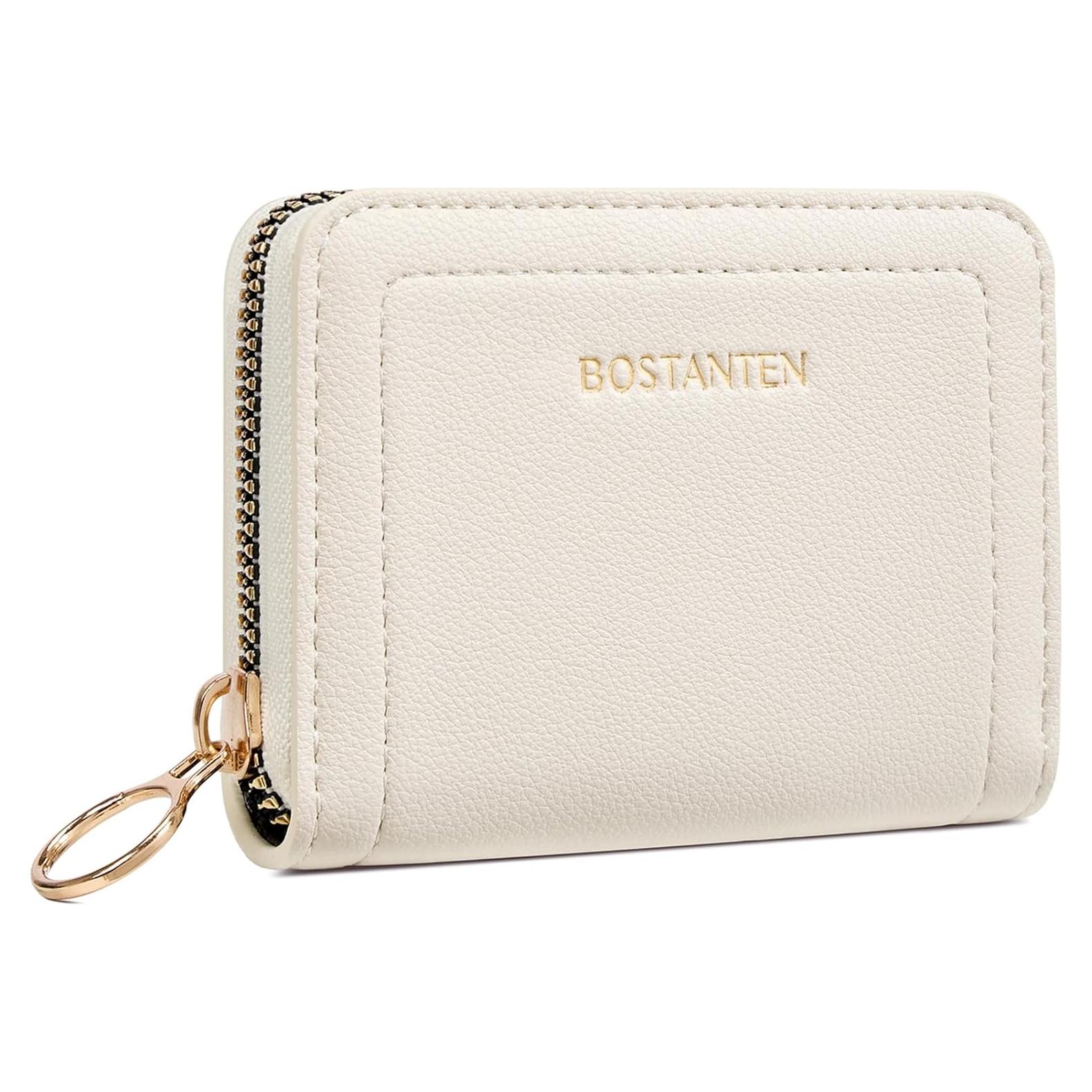 Cartera de Tarjetas RFID BOSTANTEN de Cuero Beige para Mujer