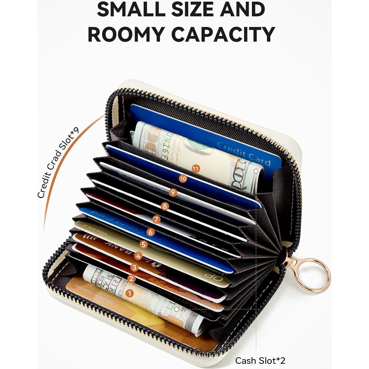 Cartera de Tarjetas RFID BOSTANTEN de Cuero Beige para Mujer