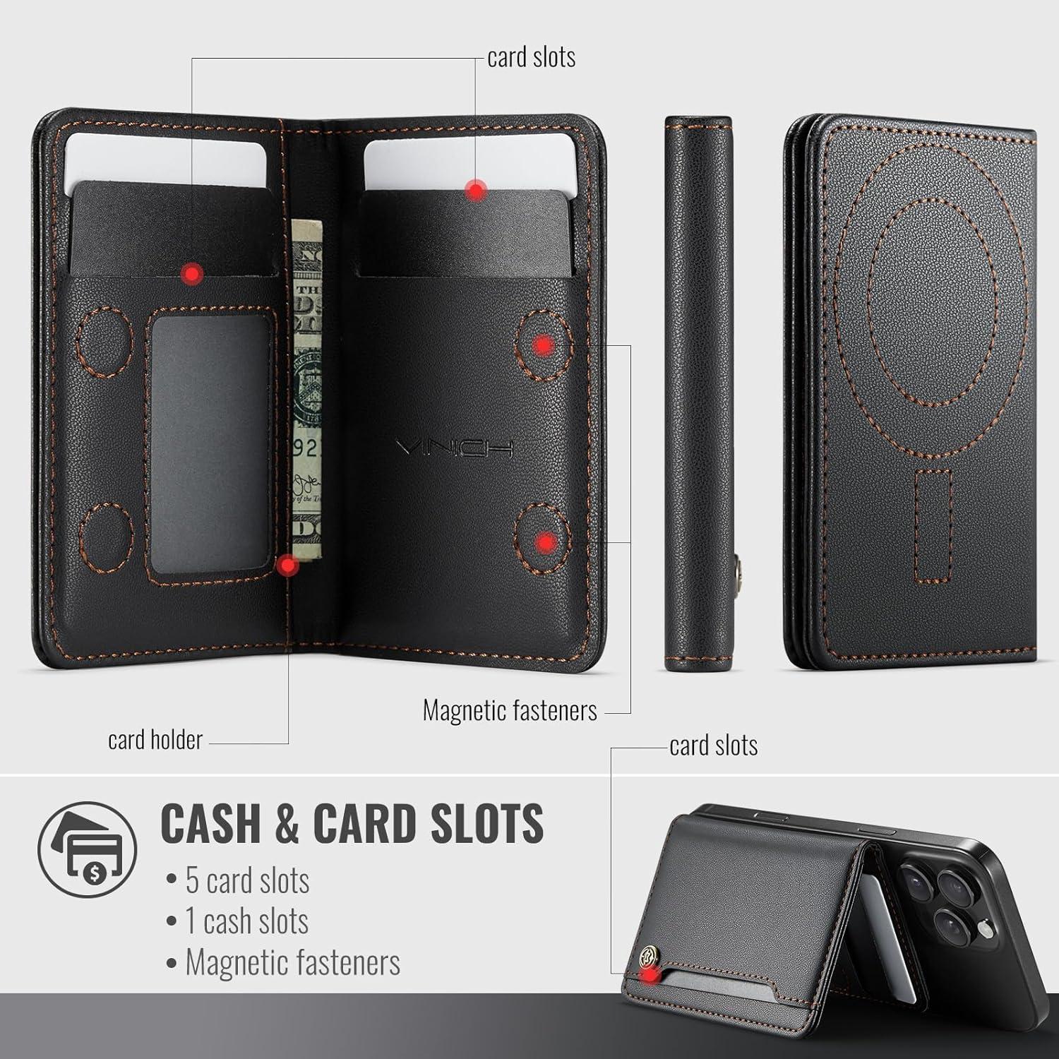 Cartera Magnética Vinich para iPhone 12-17 con Bloqueo RFID