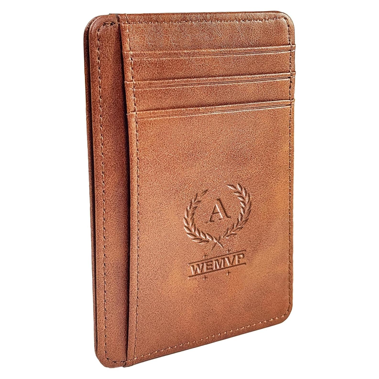 Tarjetero Personalizado WEMVP - Cuero Floral 3D RFID Marrón