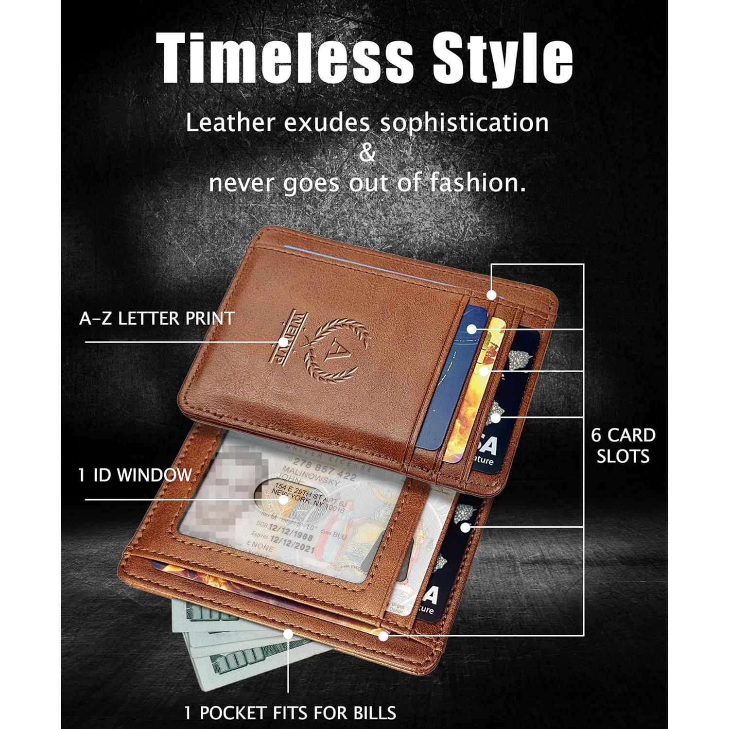 Tarjetero Personalizado WEMVP - Cuero Floral 3D RFID Marrón