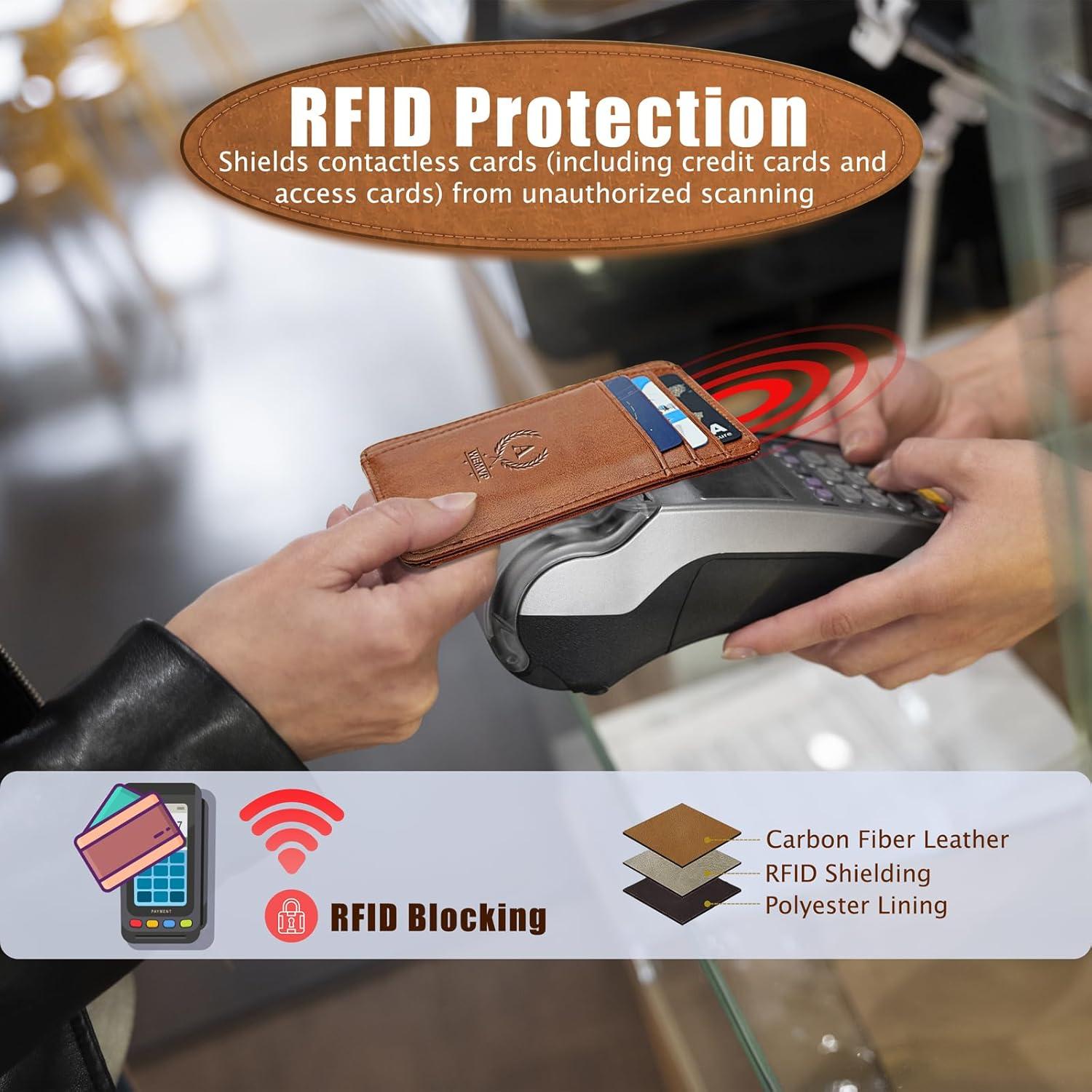 Tarjetero Personalizado WEMVP - Cuero Floral 3D RFID Marrón