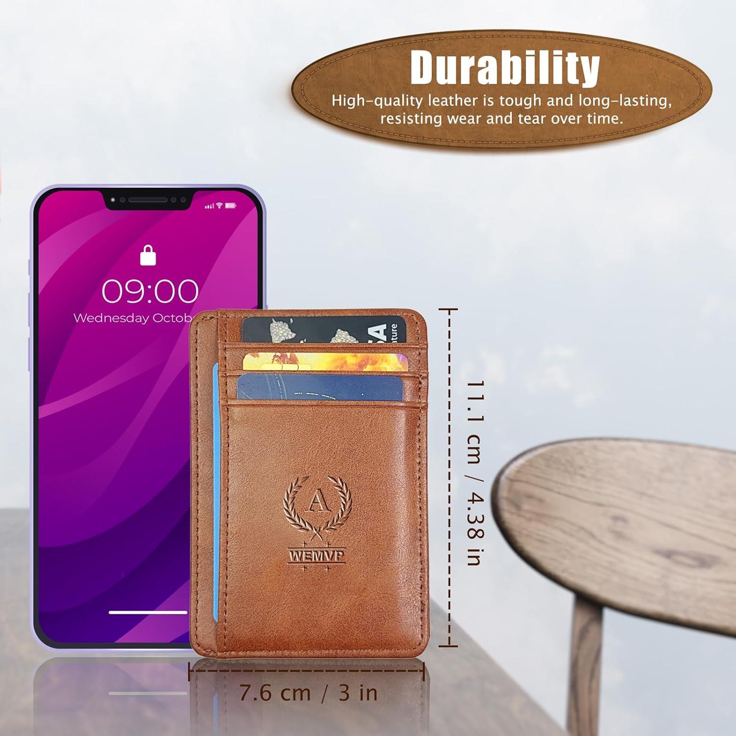 Tarjetero Personalizado WEMVP - Cuero Floral 3D RFID Marrón