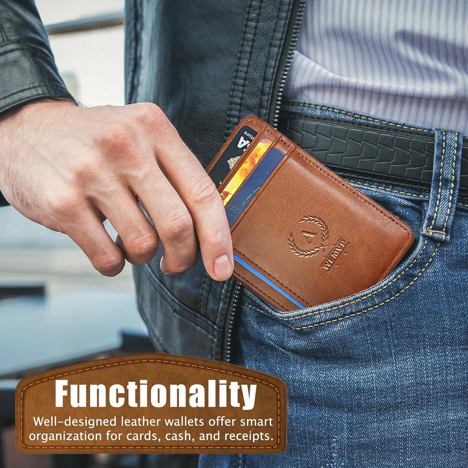 Tarjetero Personalizado WEMVP - Cuero Floral 3D RFID Marrón