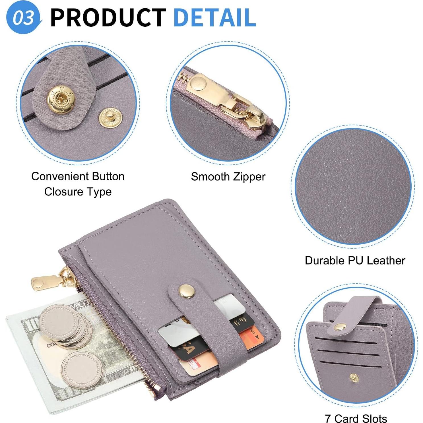 Billetera Slim de Cuero PU SUIKIHUM para Mujeres - 7 Ranuras