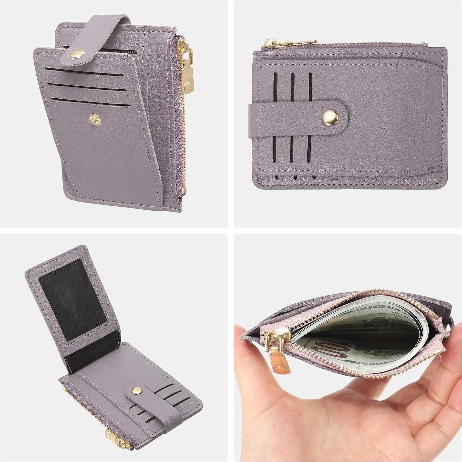 Billetera Slim de Cuero PU SUIKIHUM para Mujeres - 7 Ranuras