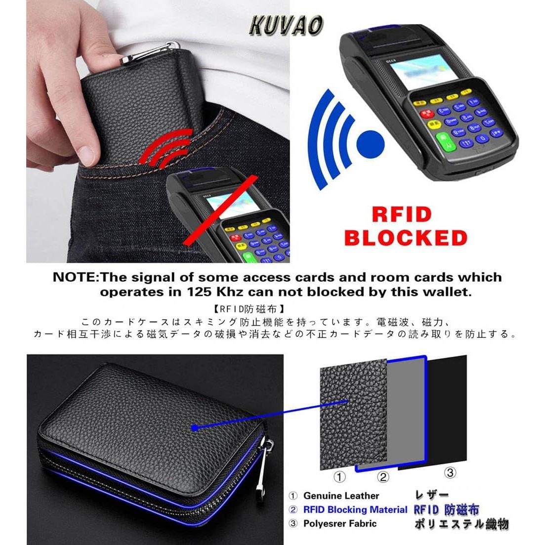 Cartera de Cuero Sintético KUVAO con RFID y 20 Compartimentos