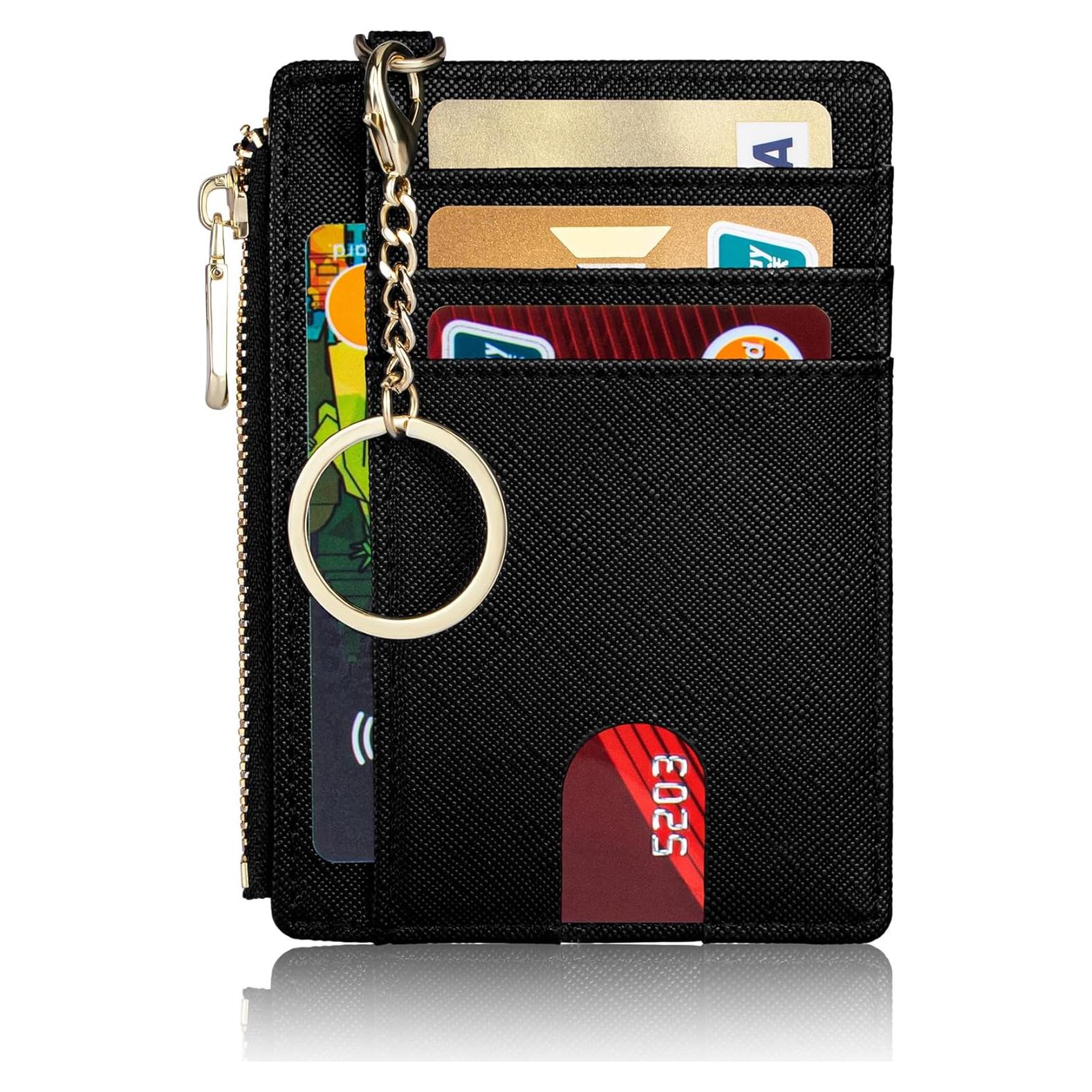 Cartera Slim Suweibuke con Bloqueo RFID para Mujeres - Negro