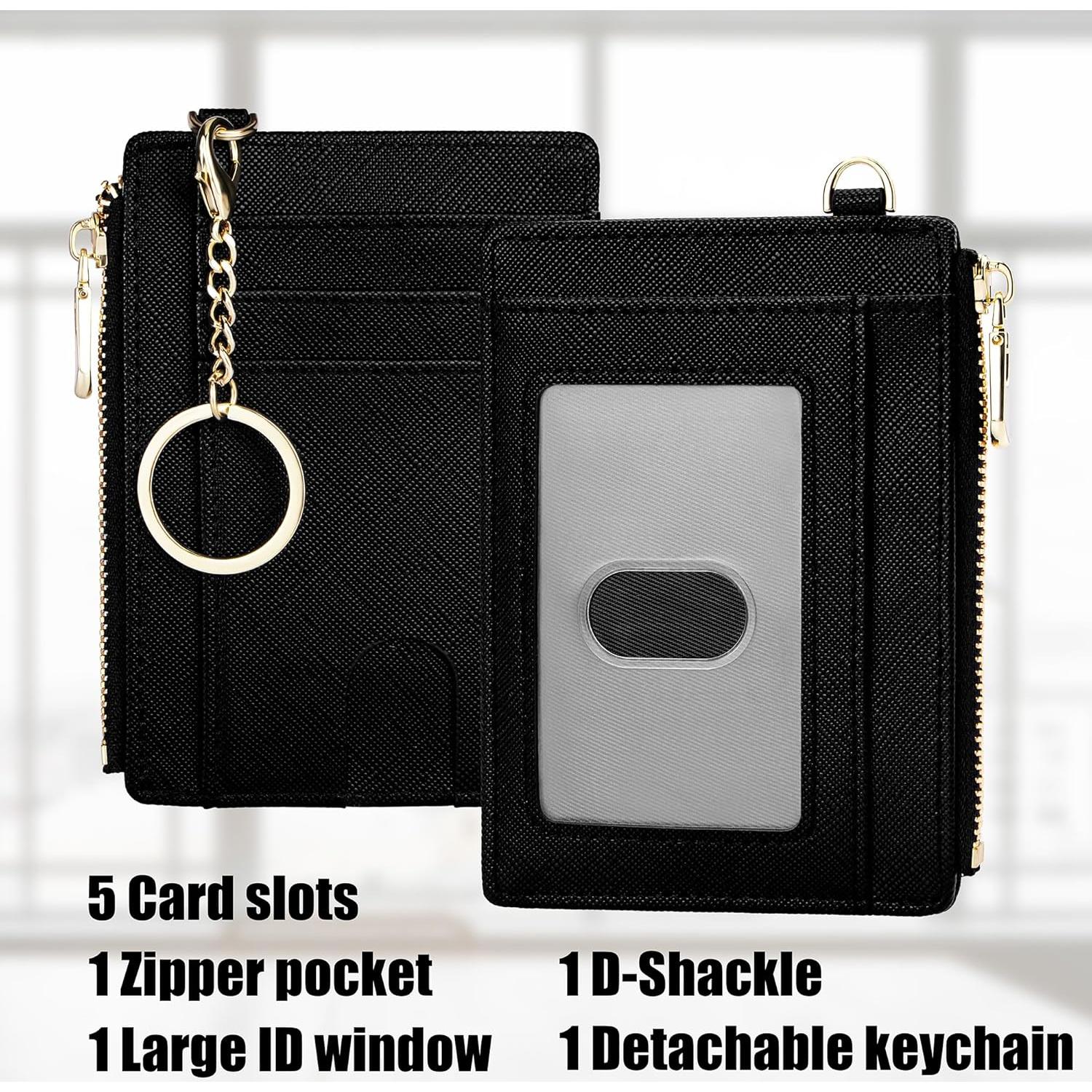Cartera Slim Suweibuke con Bloqueo RFID para Mujeres - Negro