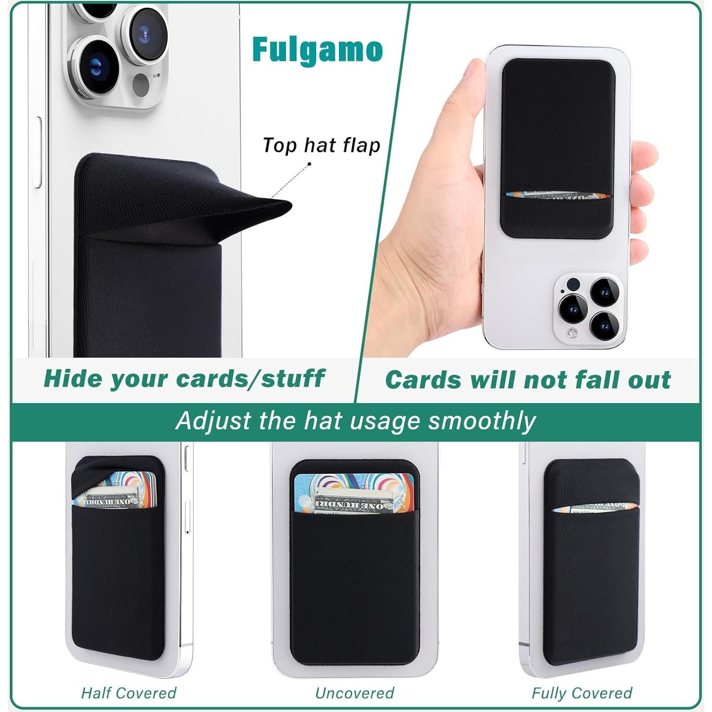 3 Pack Soporte de Tarjeta Adhesivo Fulgamo para Teléfono Móvil