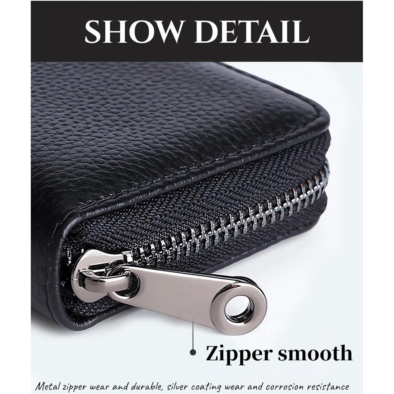 Billetera de Cuero Genuino NEMIBAD con 20 Ranuras para Tarjetas