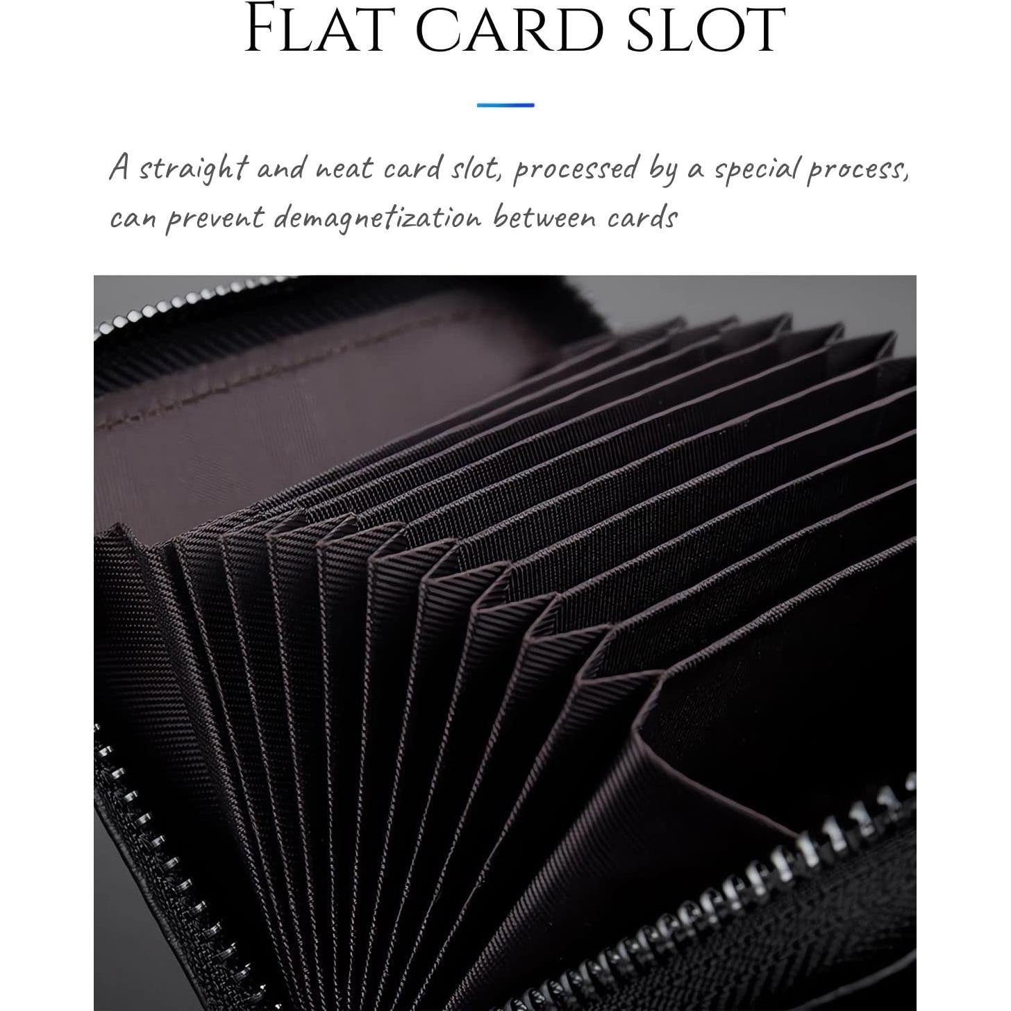 Billetera de Cuero Genuino NEMIBAD con 20 Ranuras para Tarjetas