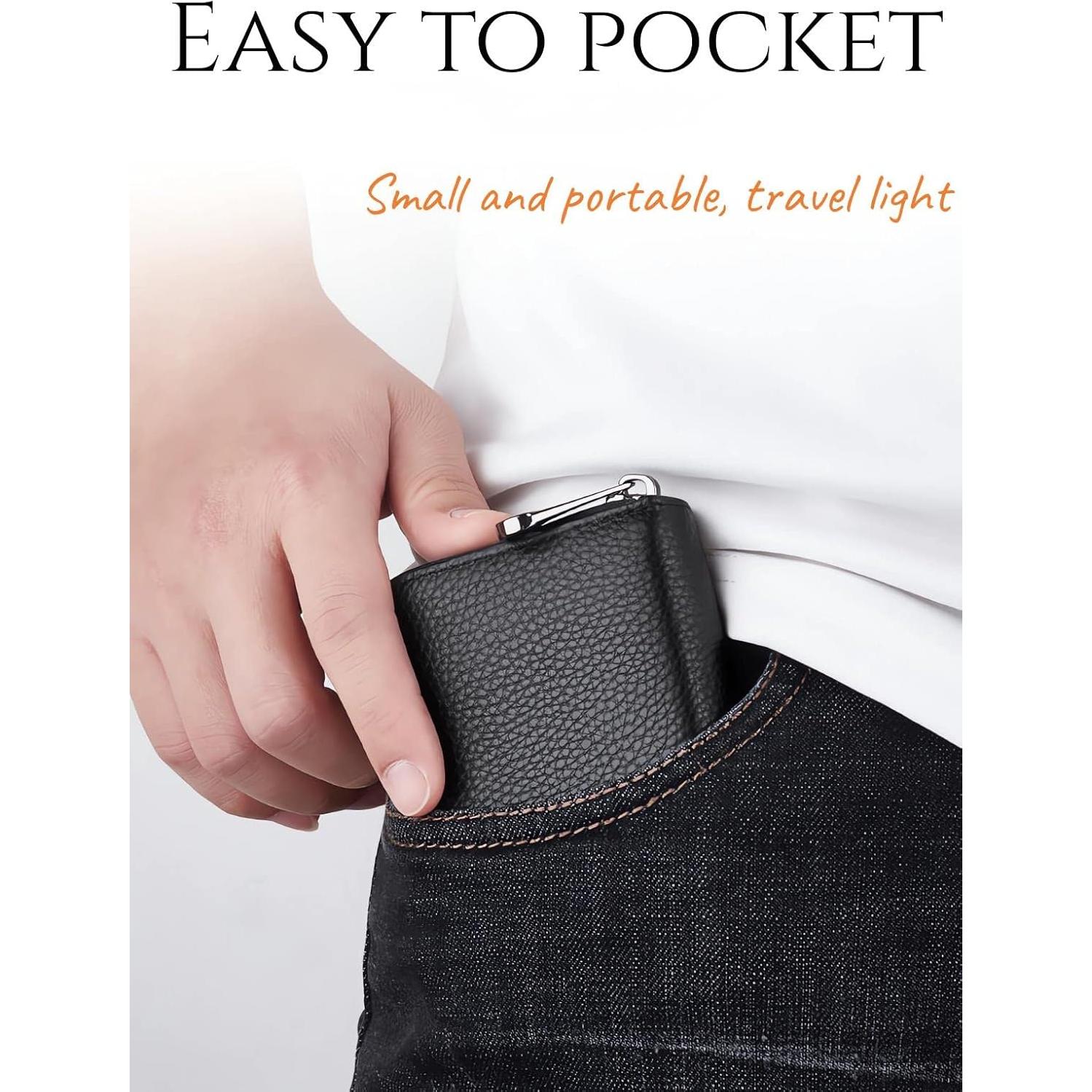 Billetera de Cuero Genuino NEMIBAD con 20 Ranuras para Tarjetas