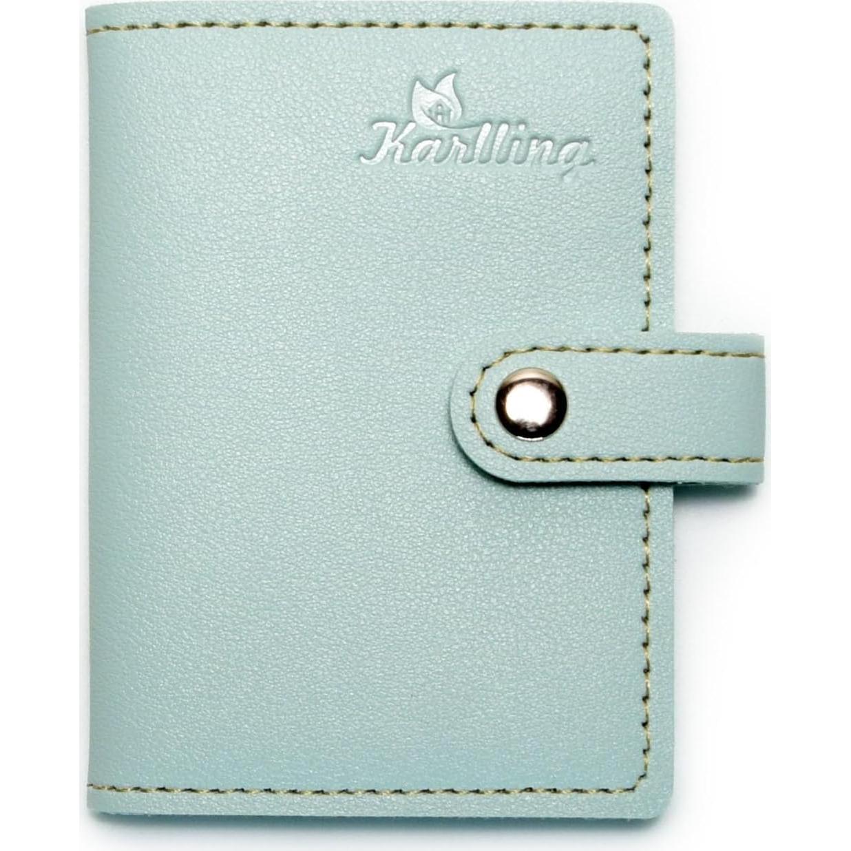 Cartera organizadora de tarjetas Karlling de cuero suave 20 fundas