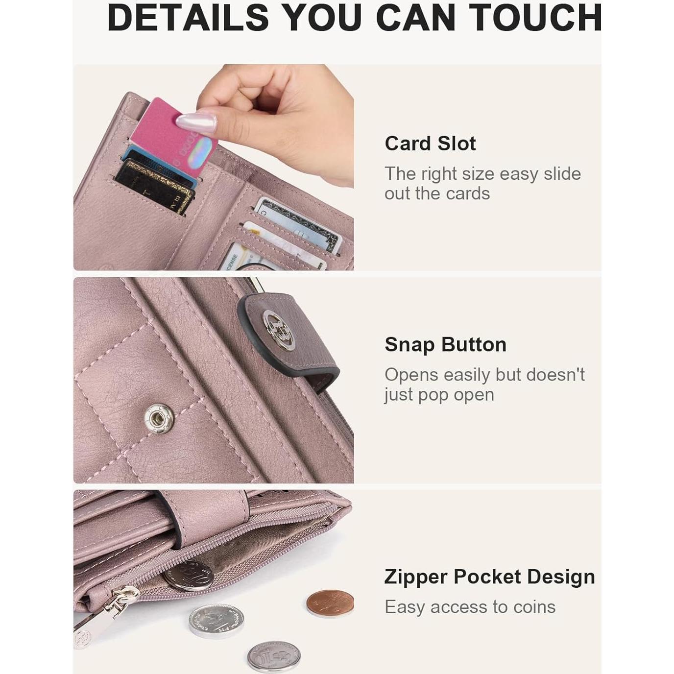 Cartera Pequeña BOSTANTEN de Cuero con Bloqueo RFID Púrpura